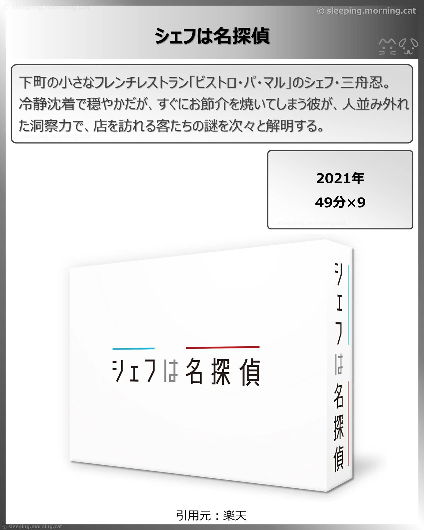 タイトル：シェフは名探偵