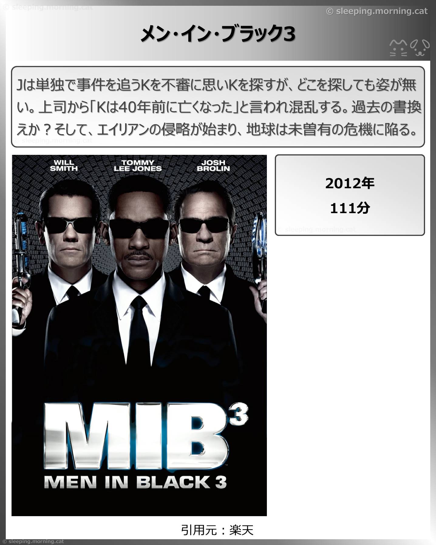 タイトル：メン・イン・ブラック3