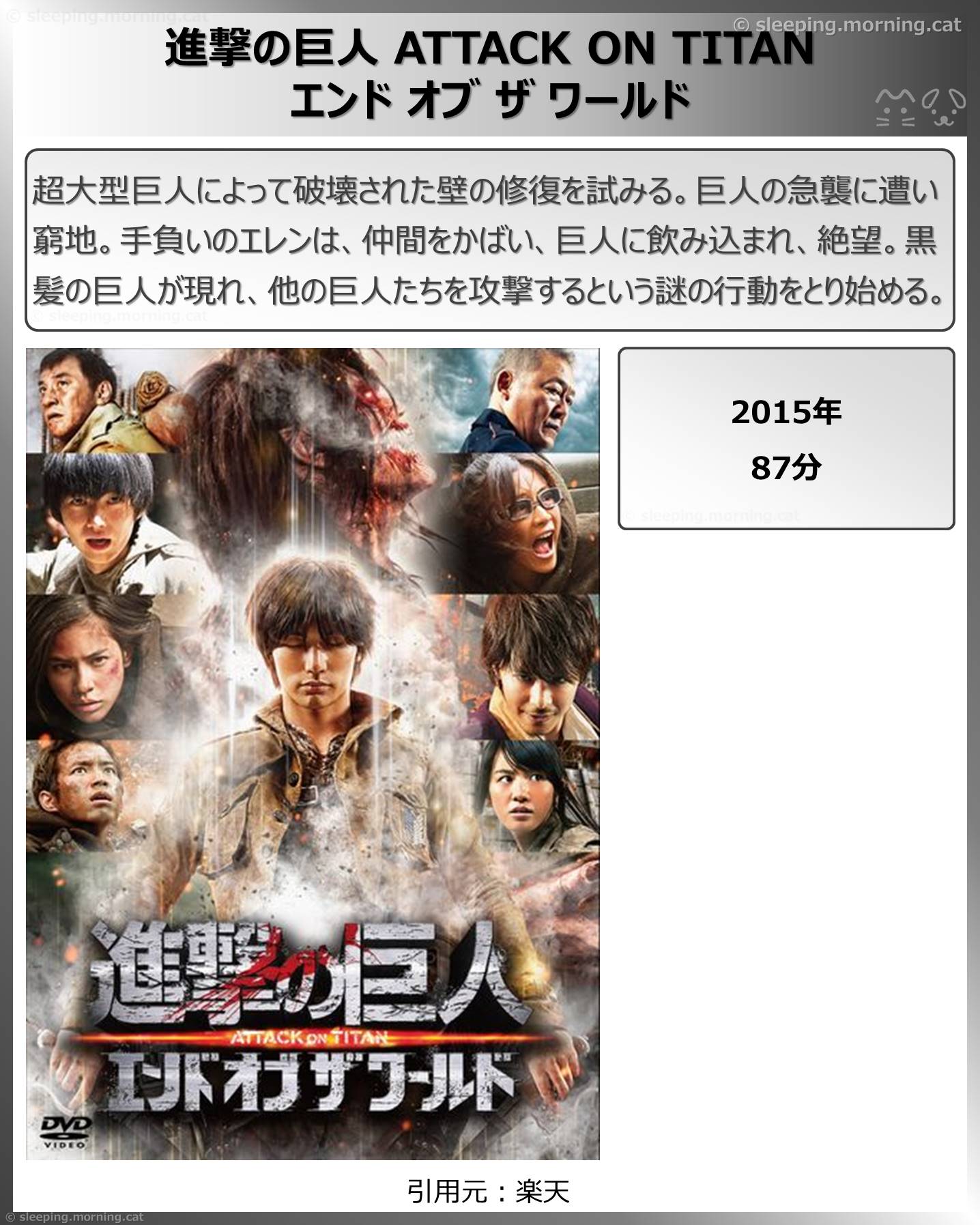 タイトル：進撃の巨人ATTACK ON TITAN エンドオブザワールド