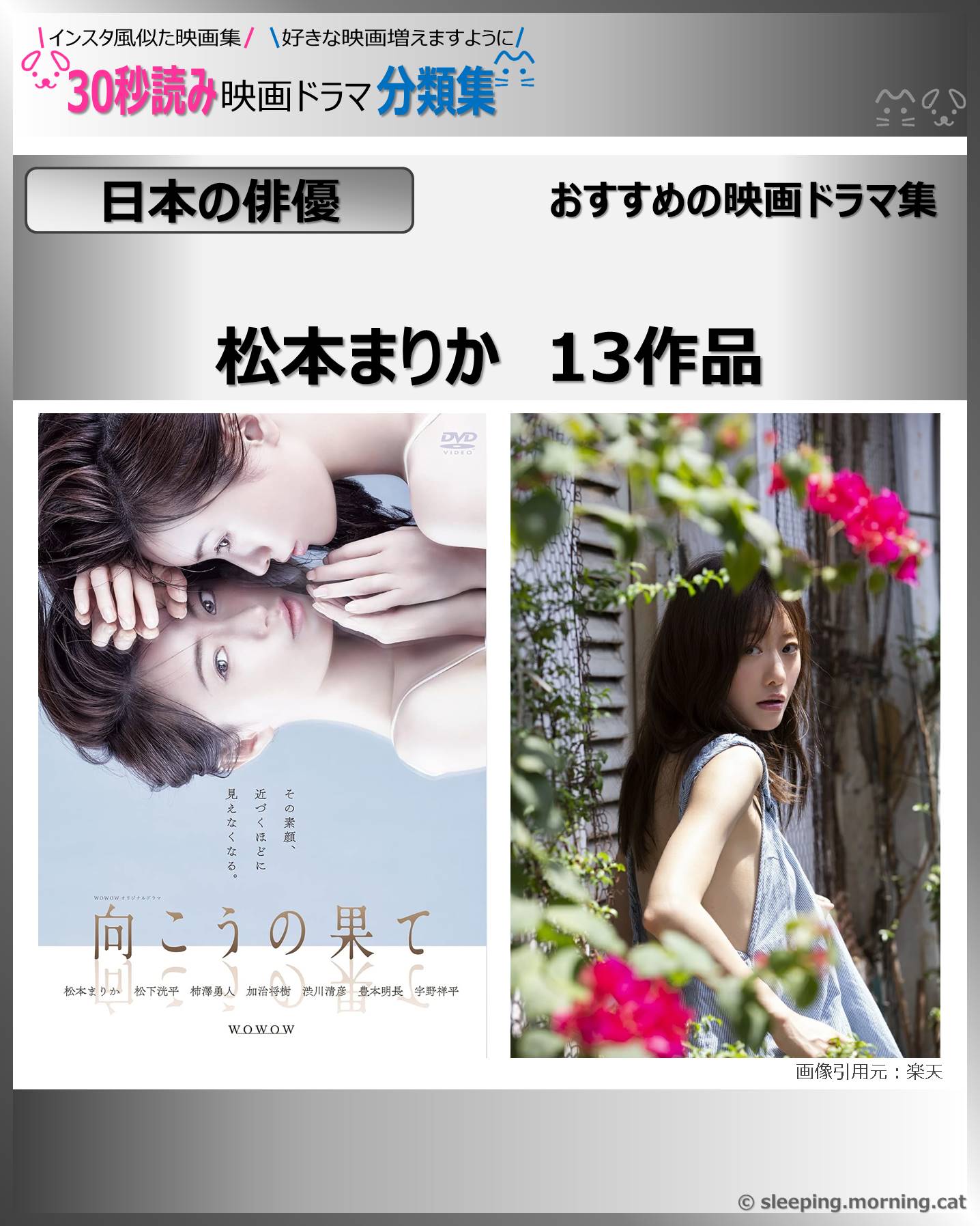 タイトル：松本まりか：映画ドラマの紹介、似た映画ドラマおすすめ教えて