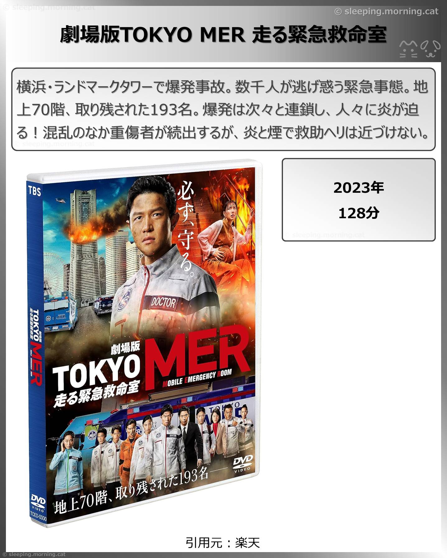 タイトル：劇場版TOKYO MER 走る緊急救命室