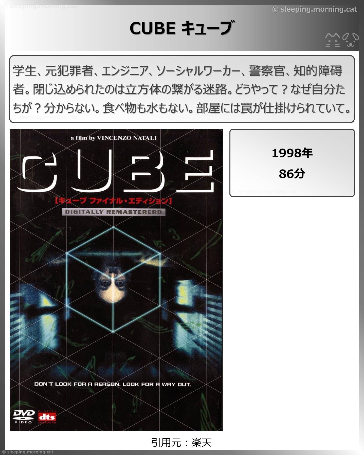 タイトル：CUBE キューブ