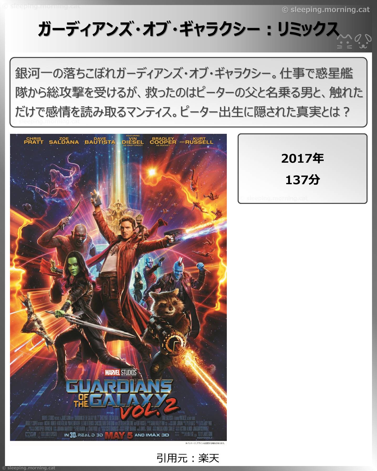 タイトル：ガーディアンズ・オブ・ギャラクシー:リミックス