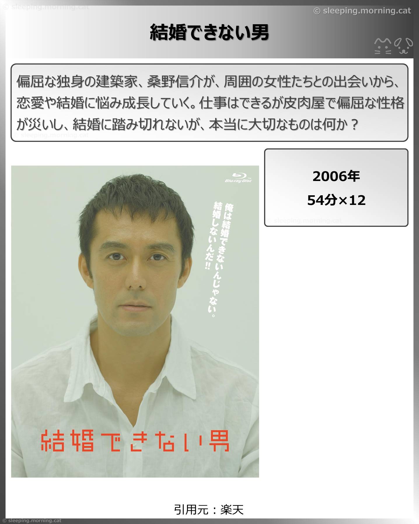 タイトル：結婚できない男