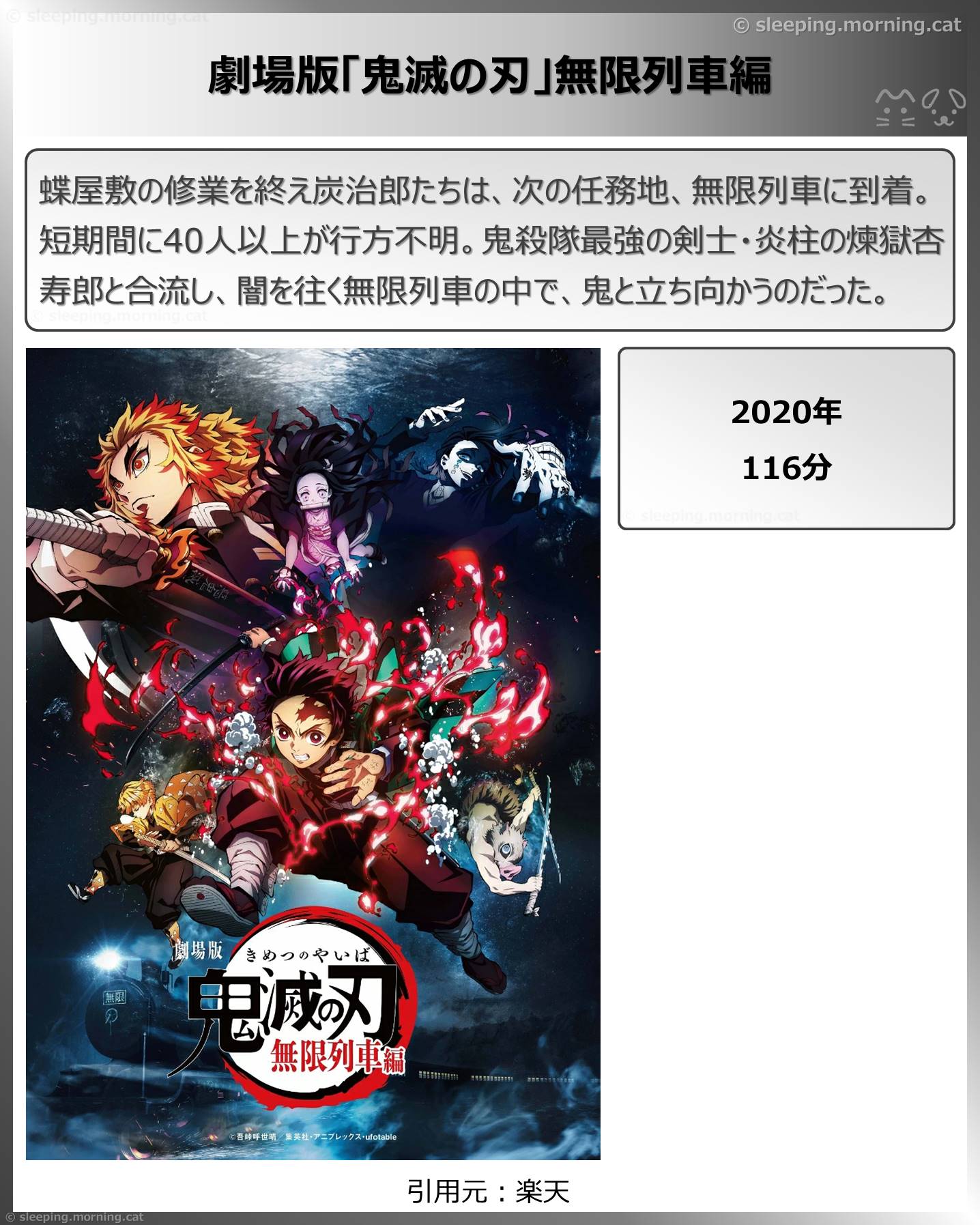 タイトル：劇場版「⿁滅の刃」無限列車編