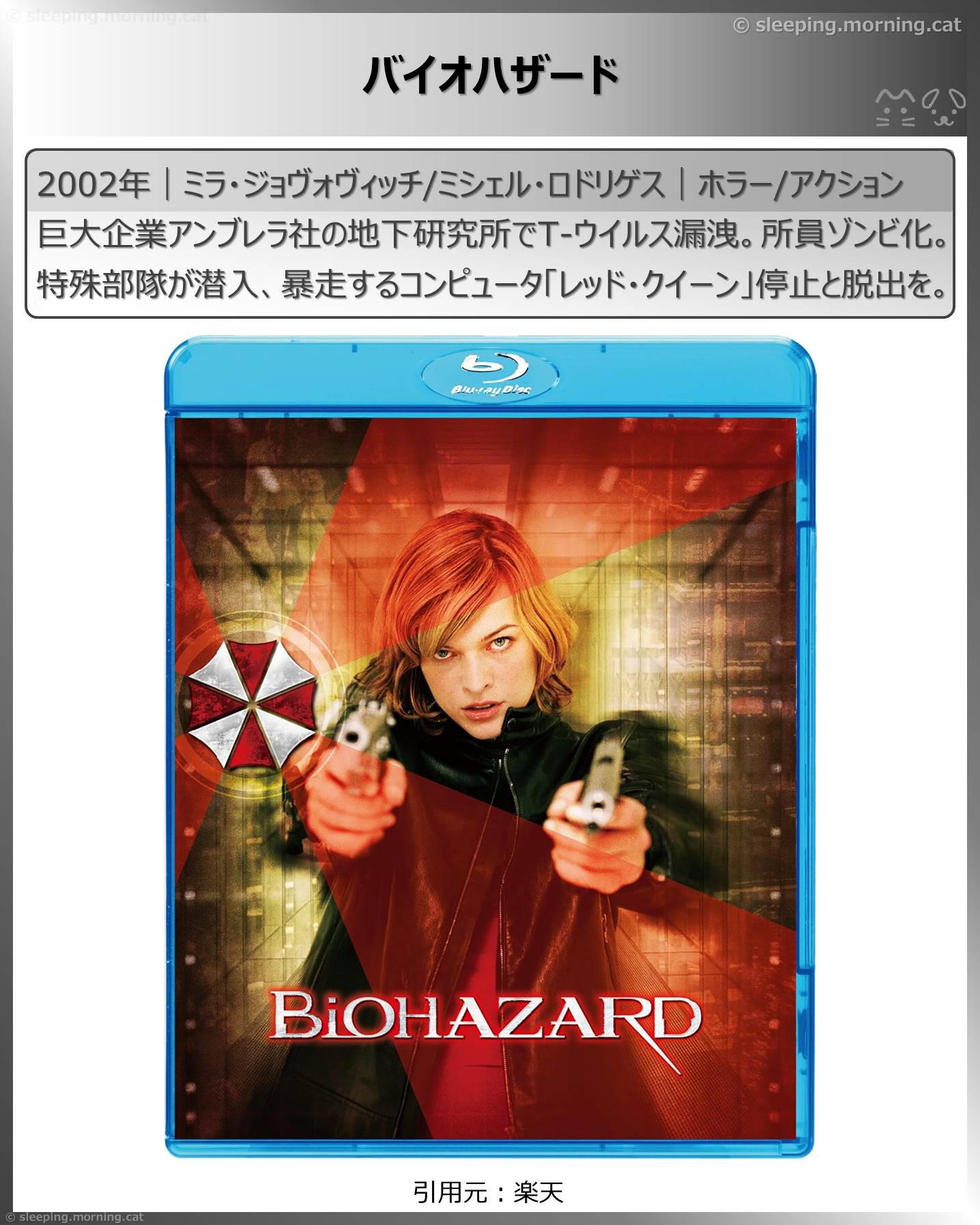 実写とアニメ版バイオハザード：バイオハザード