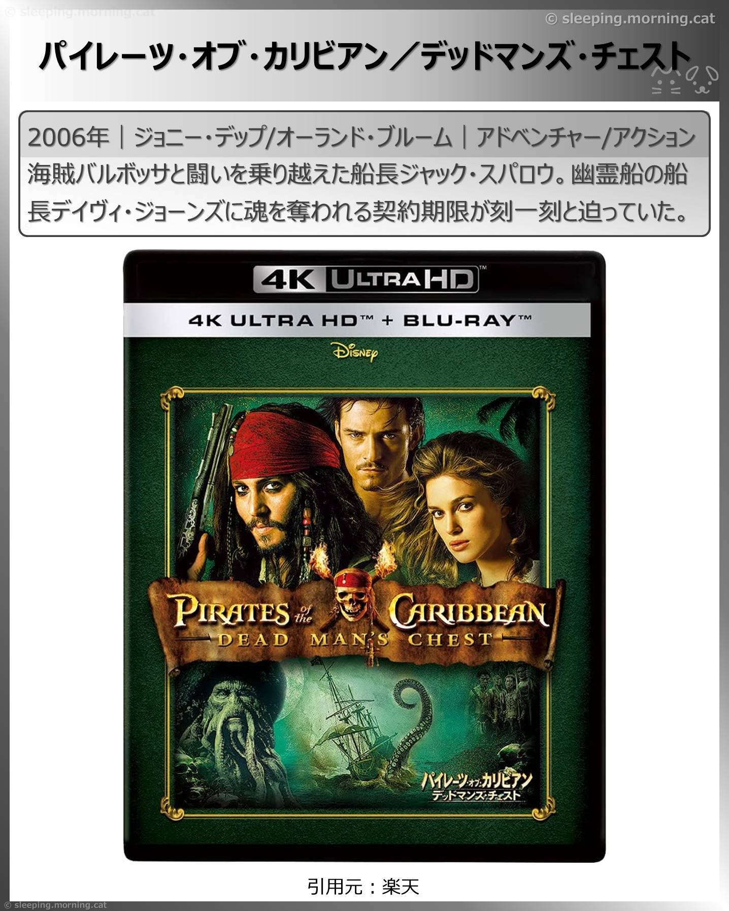 ジョニー・デップ：パイレーツ・オブ・カリビアン／デッドマンズ・チェスト