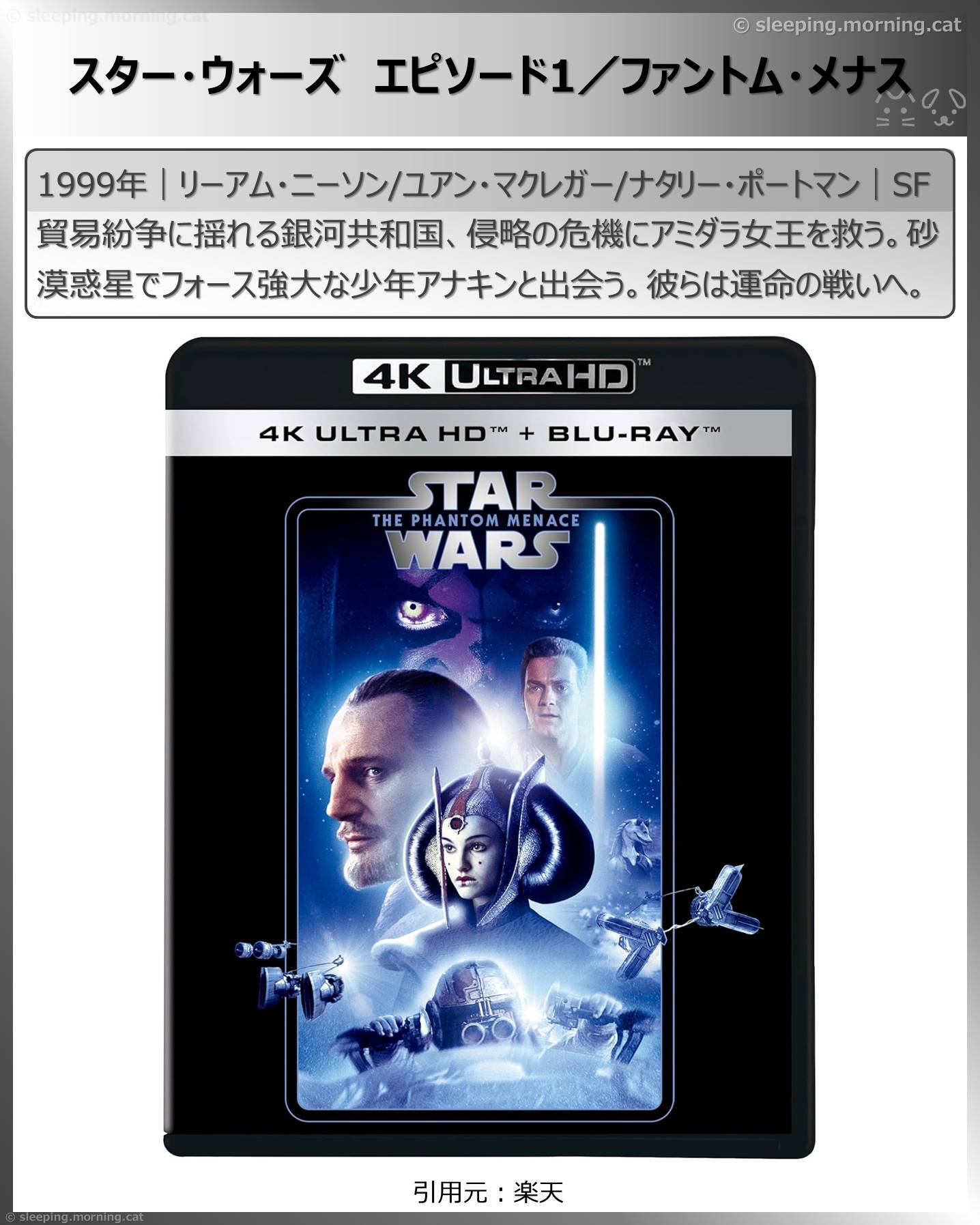 ナタリー・ポートマン：スター・ウォーズエピソード1／ファントム・メナス