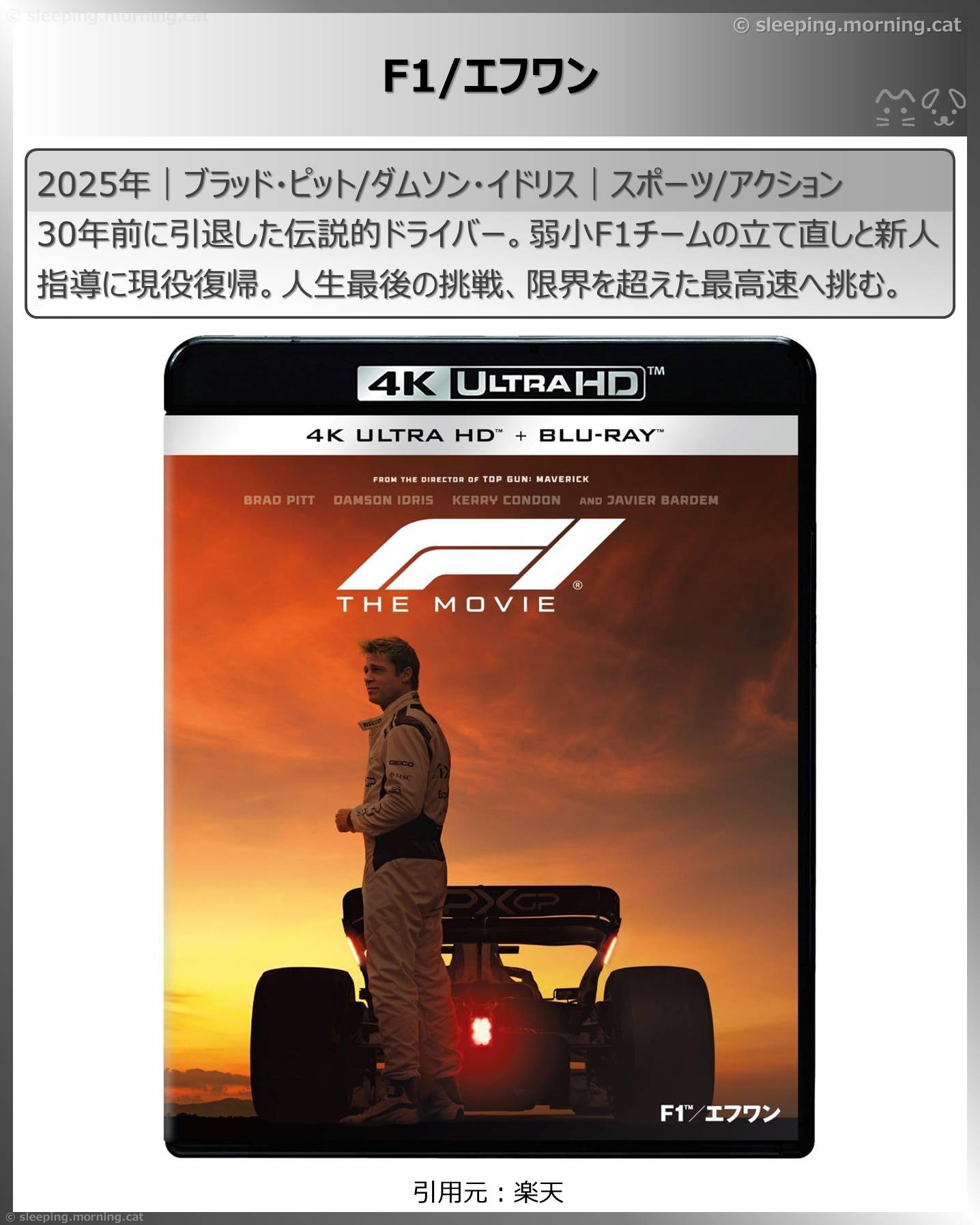 ブラッド・ピット：F1／エフワン