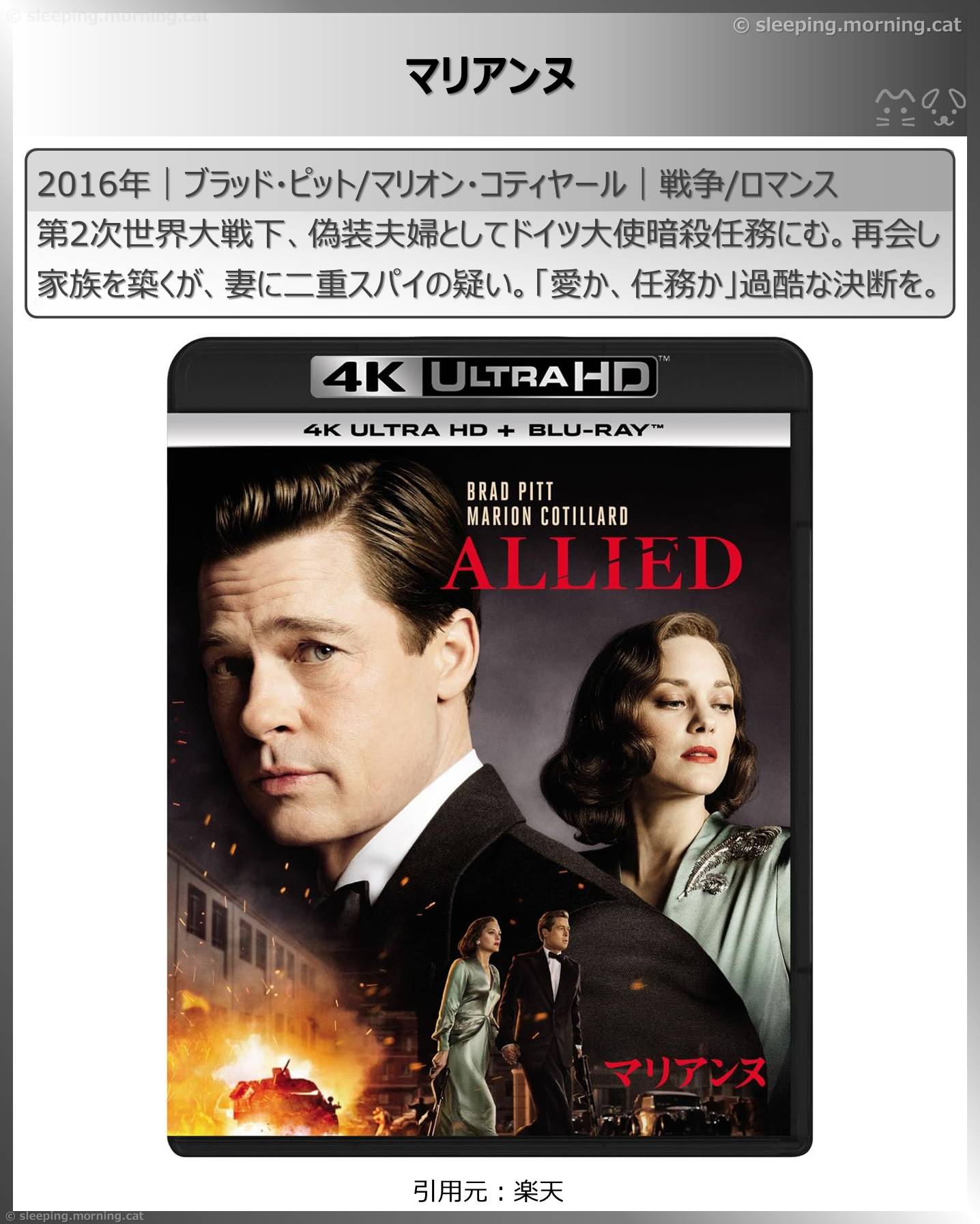 ブラッド・ピット：マリアンヌ