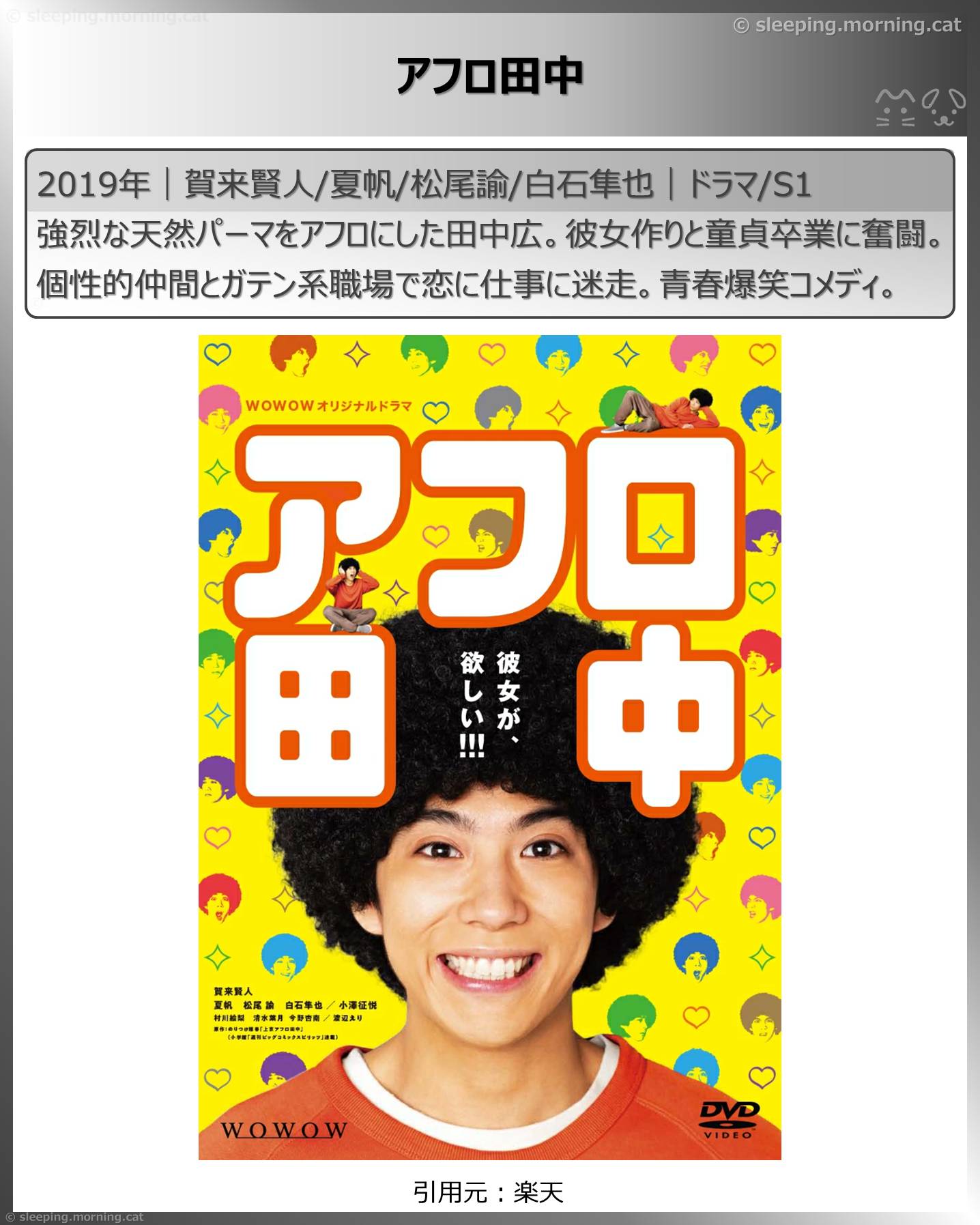 賀来賢人：アフロ田中