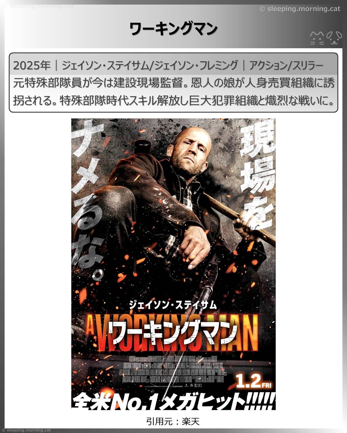 ジェイソン・ステイサム：ワーキングマン