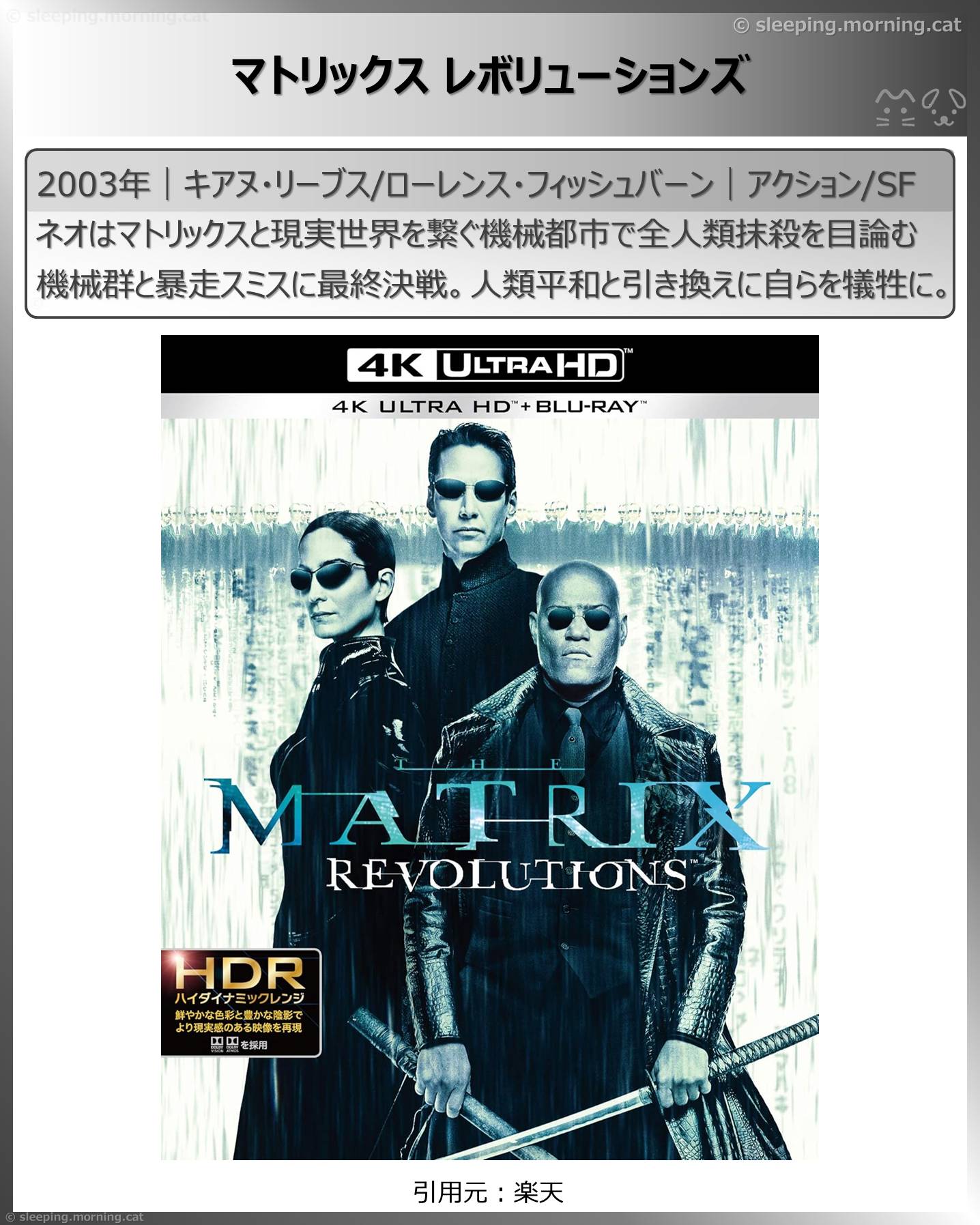 キアヌ・リーブス：マトリックス レボリューションズ