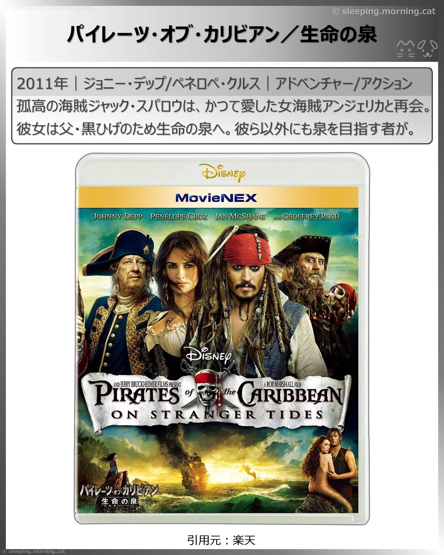 パイレーツ・オブ・カリビアン見る順番：パイレーツ・オブ・カリビアン／生命の泉