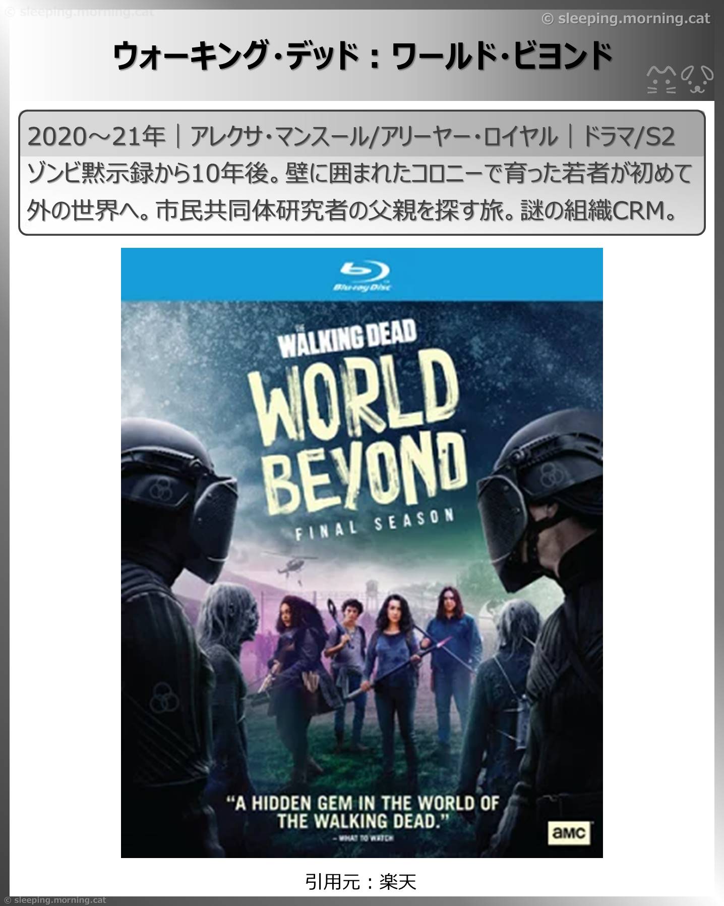 観て良かった海外ドラマ：ウォーキング・デッド：ワールド・ビヨンド