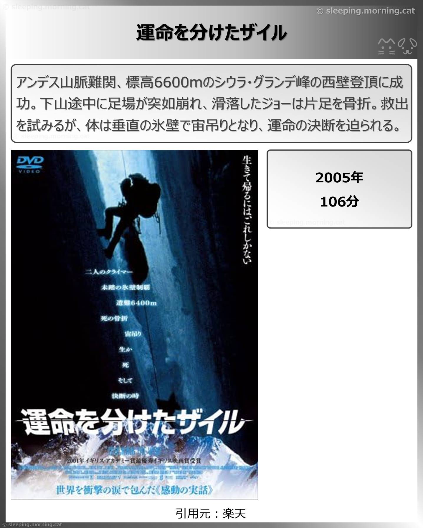 タイトル：運命を分けたザイル