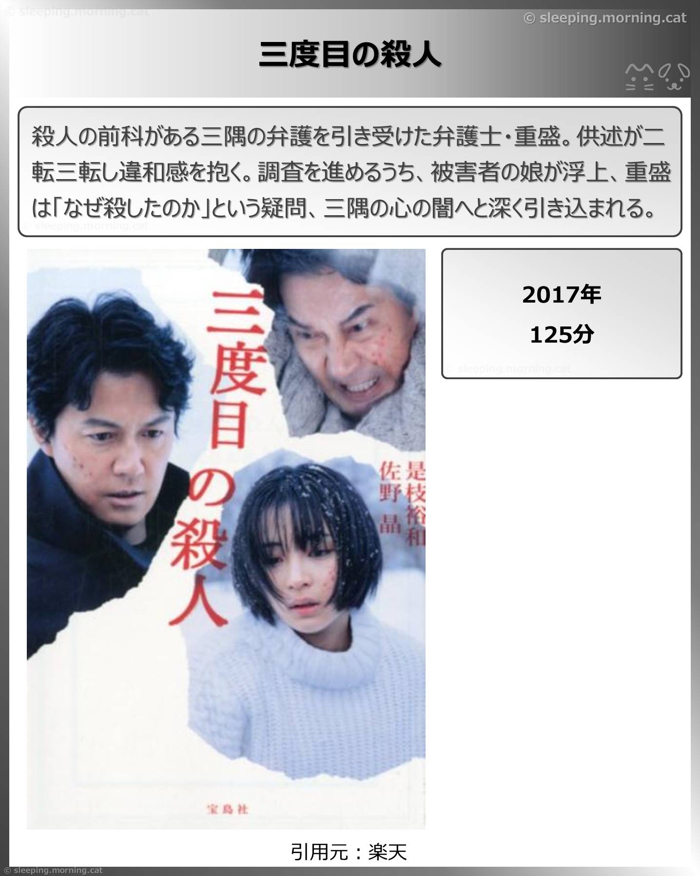 タイトル：三度目の殺人