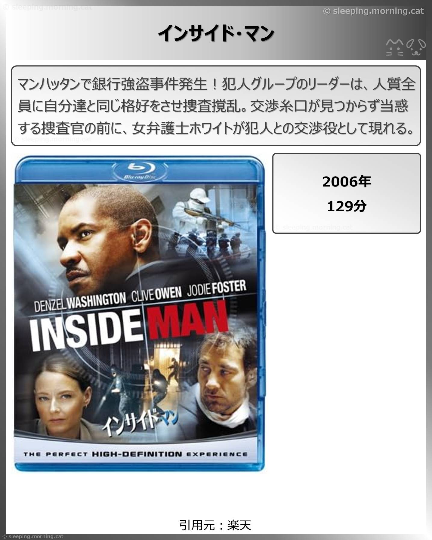 タイトル：インサイド・マン