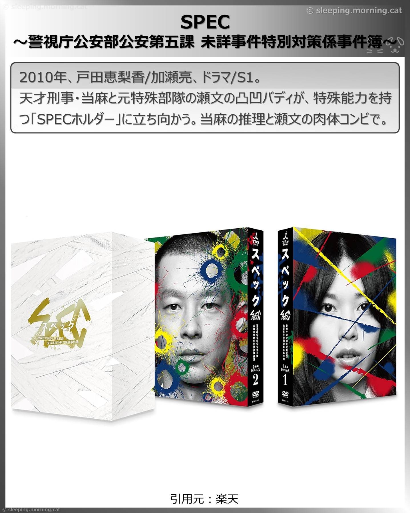 タイトル：SPEC～警視庁公安部公安第五課未詳事件特別対策係事件簿～