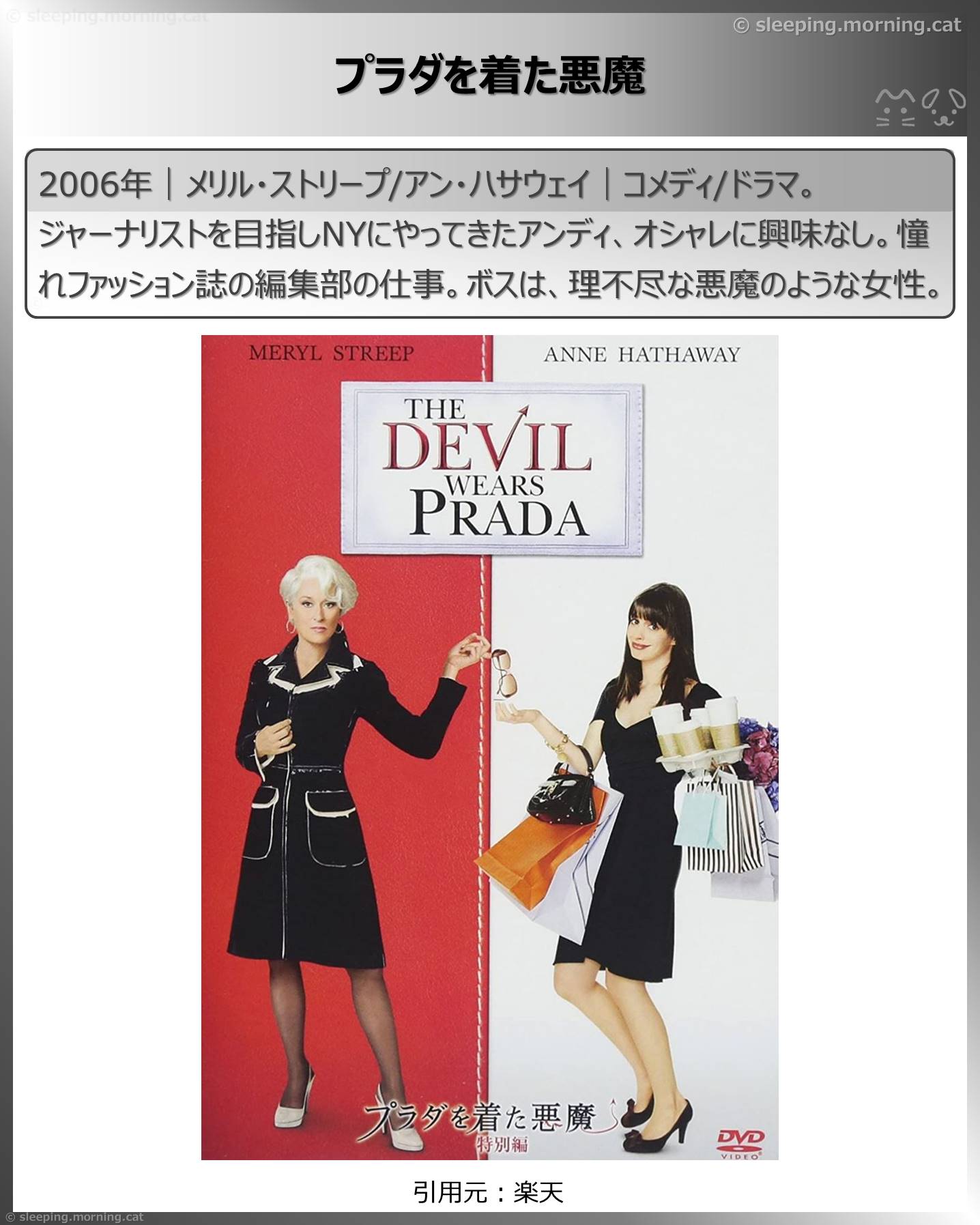 タイトル：プラダを着た悪魔