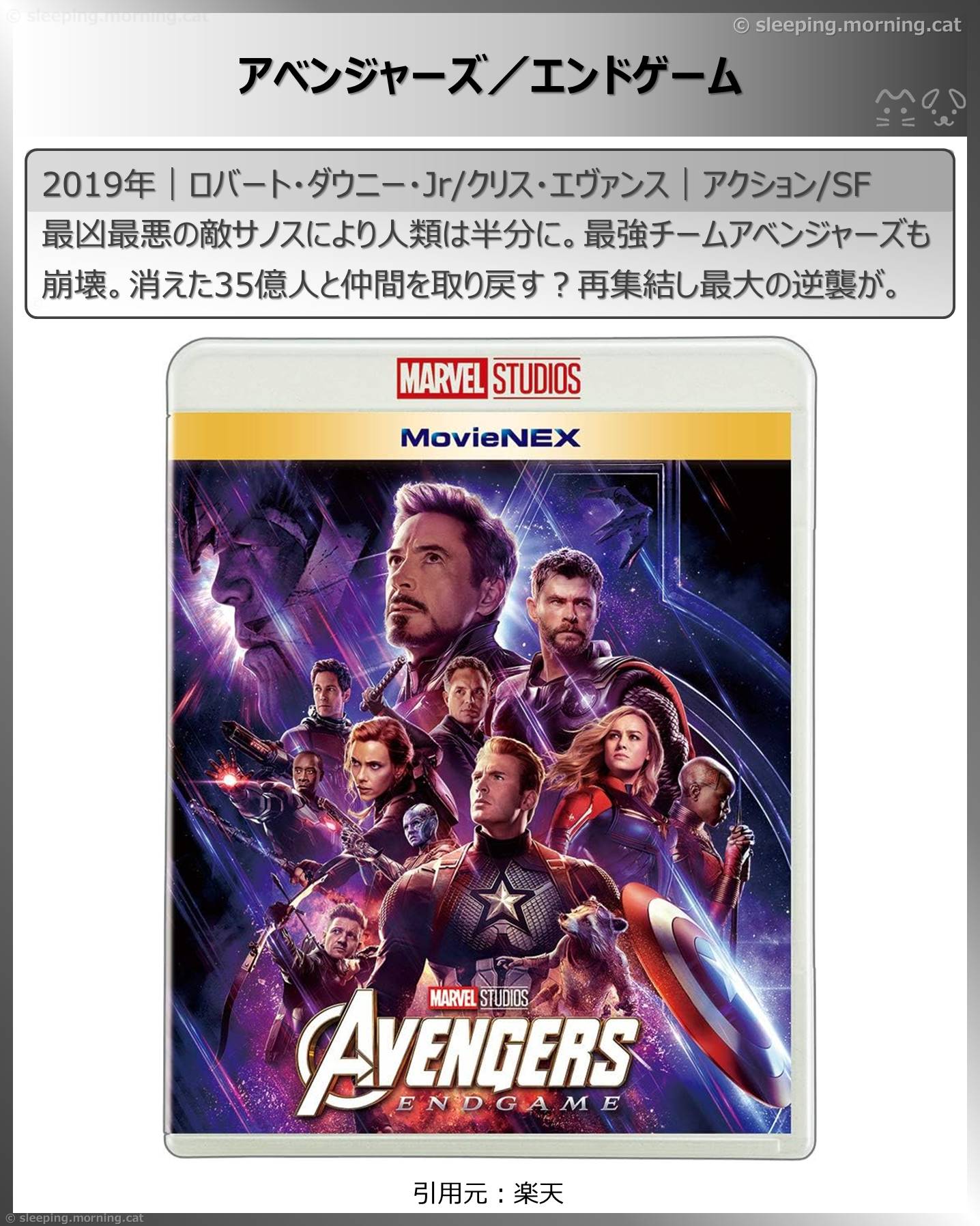 タイトル：アベンジャーズ／エンドゲーム