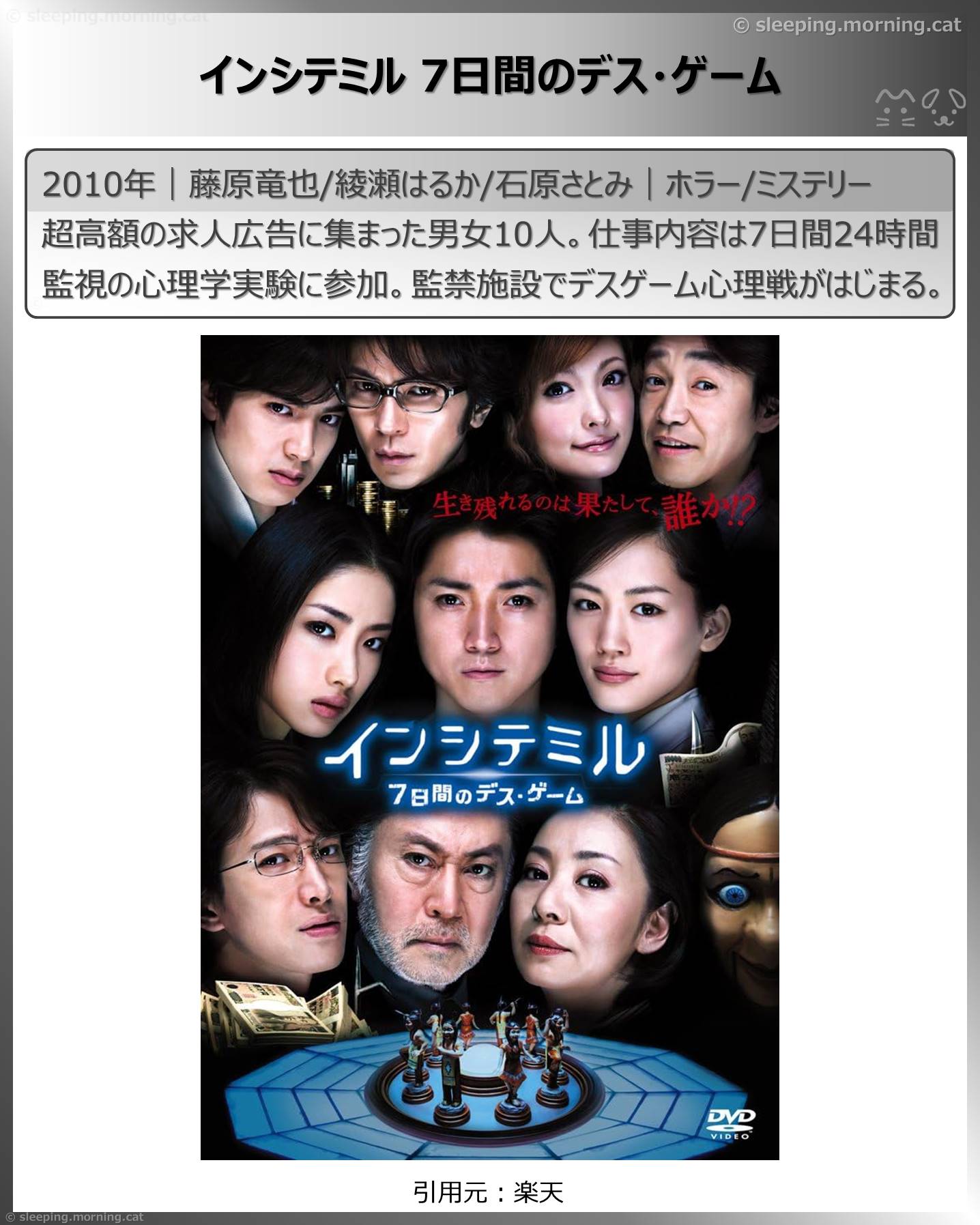 タイトル：インシテミル7日間のデス・ゲーム