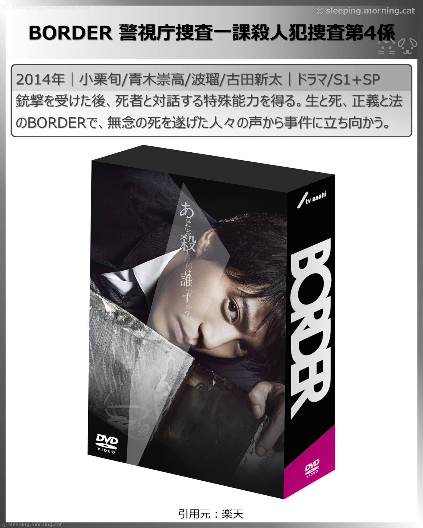 タイトル：BORDER 警視庁捜査一課殺人犯捜査第4係