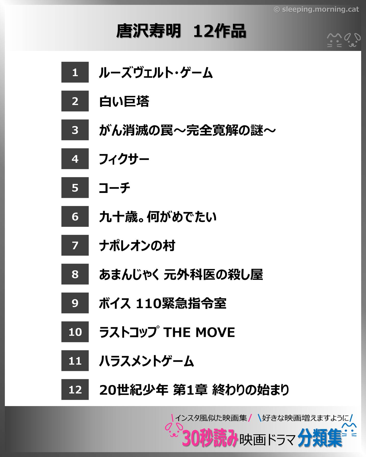 目次：唐沢寿明：映画ドラマの紹介、代表作、おすすめ教えて主演映画、主演ドラマ