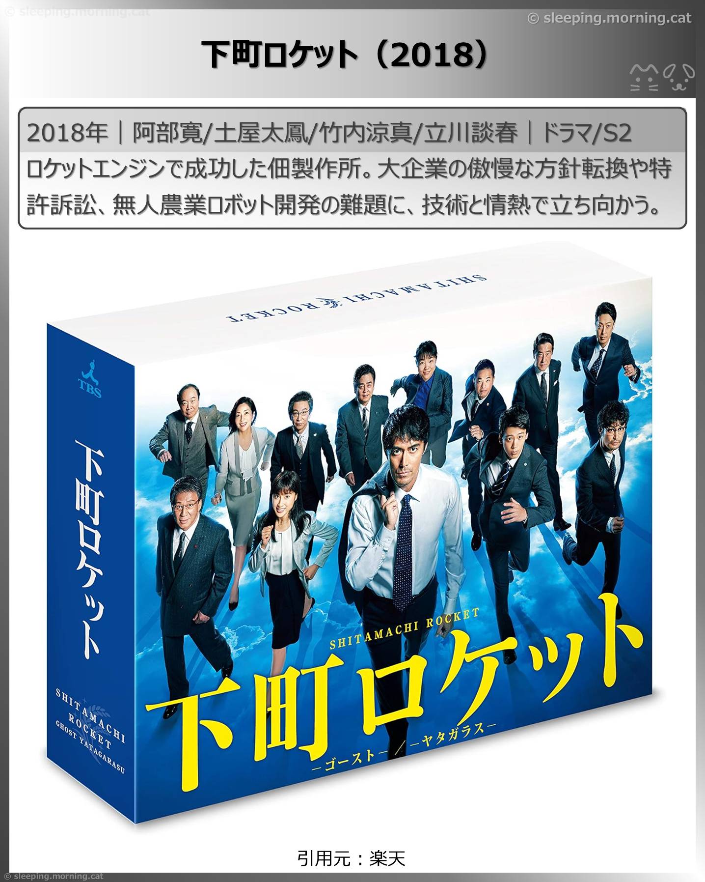 ものづくりドラマいろいろ：下町ロケット（2018）