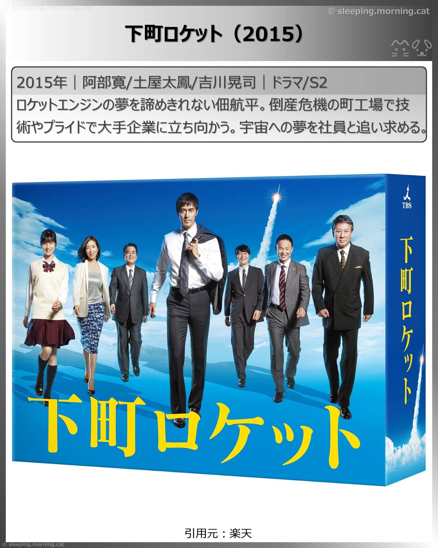 ものづくりドラマいろいろ：下町ロケット（2015）