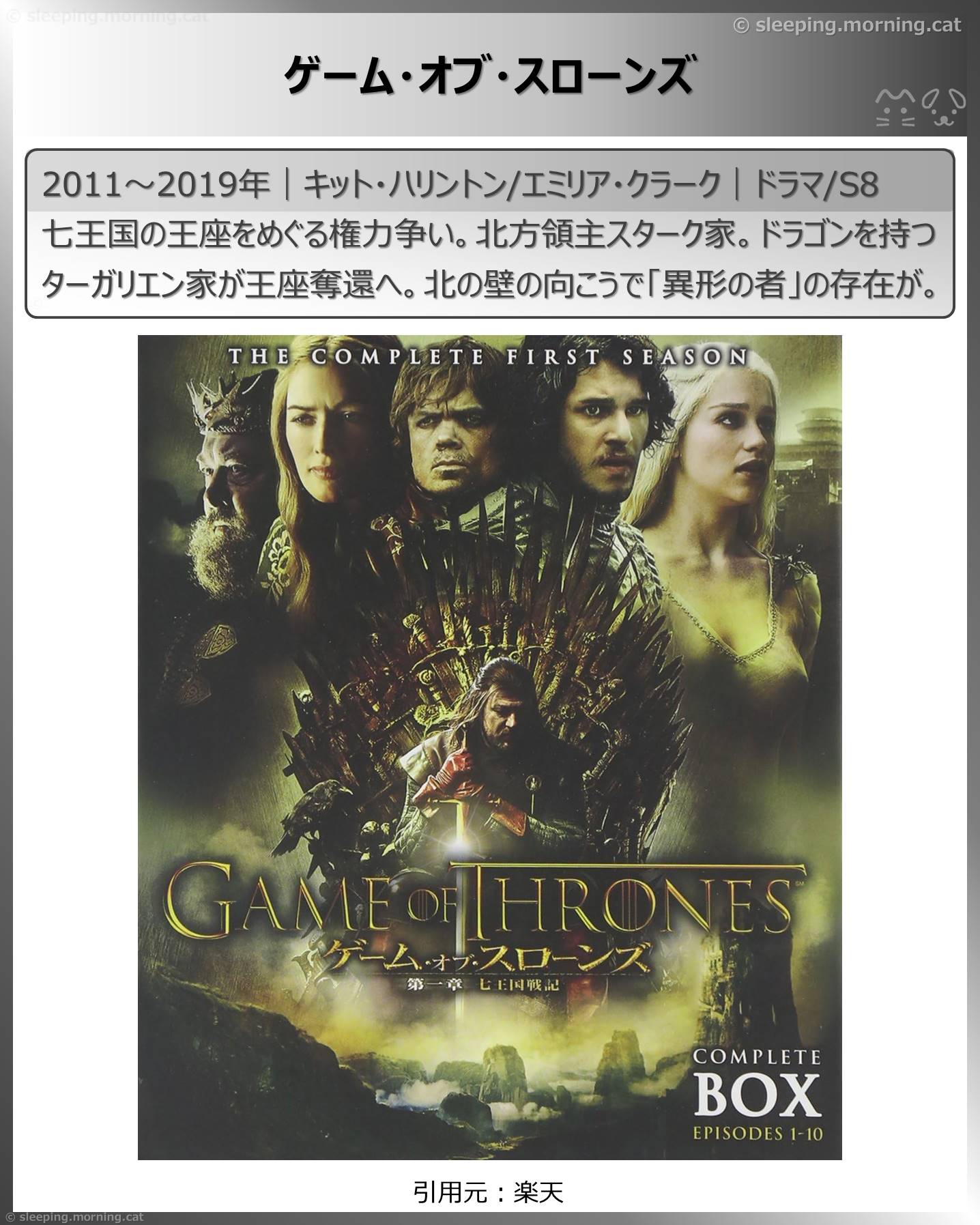 タイトル：ゲーム・オブ・スローンズ