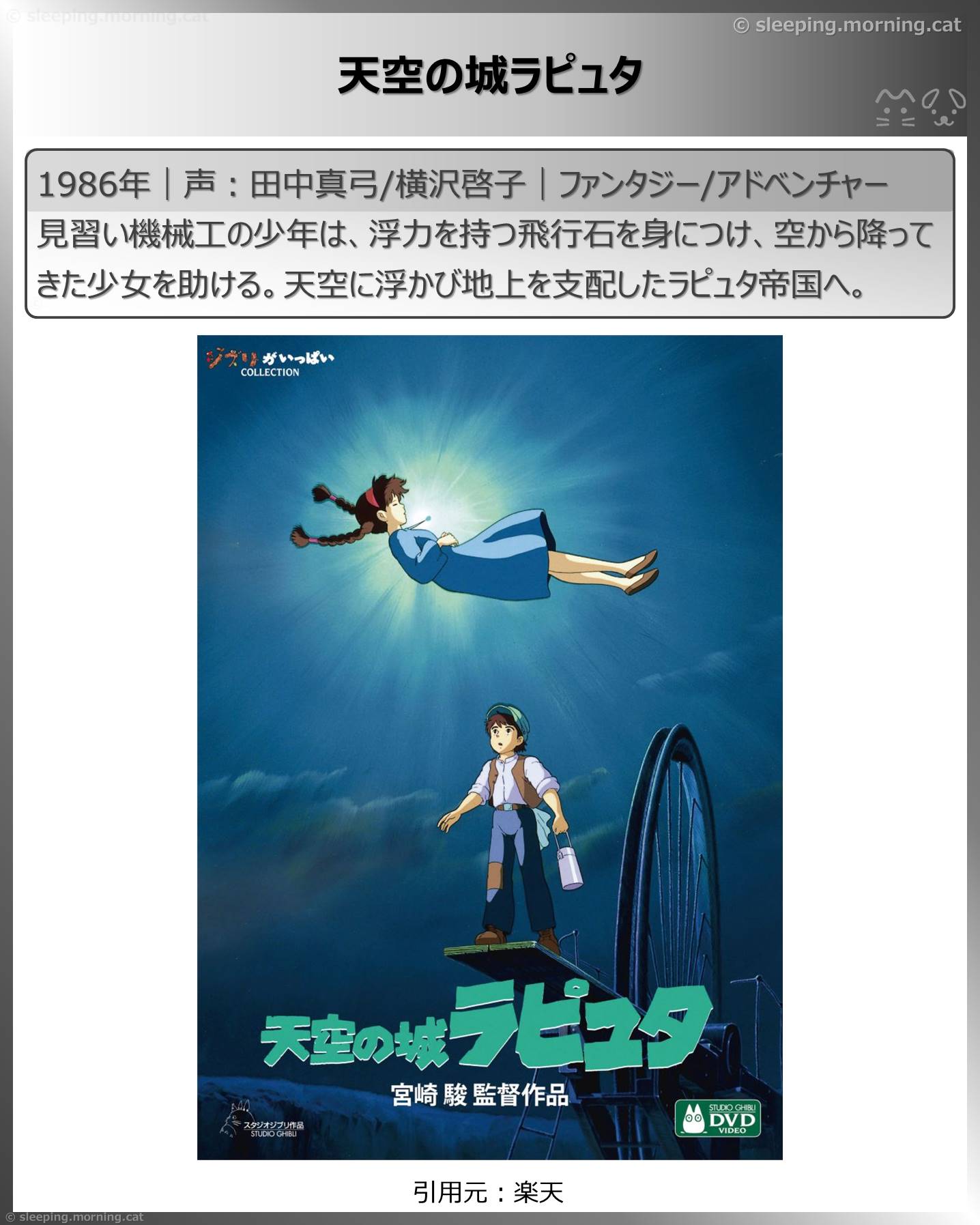 タイトル：天空の城ラピュタ