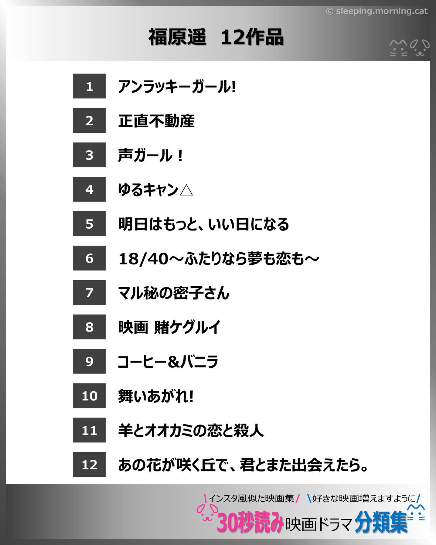 目次：福原遥：映画ドラマの紹介、代表作、おすすめ教えて主演映画、主演ドラマ