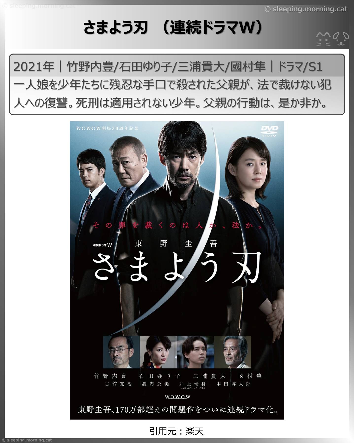 竹野内豊：さまよう刃（連続ドラマW）