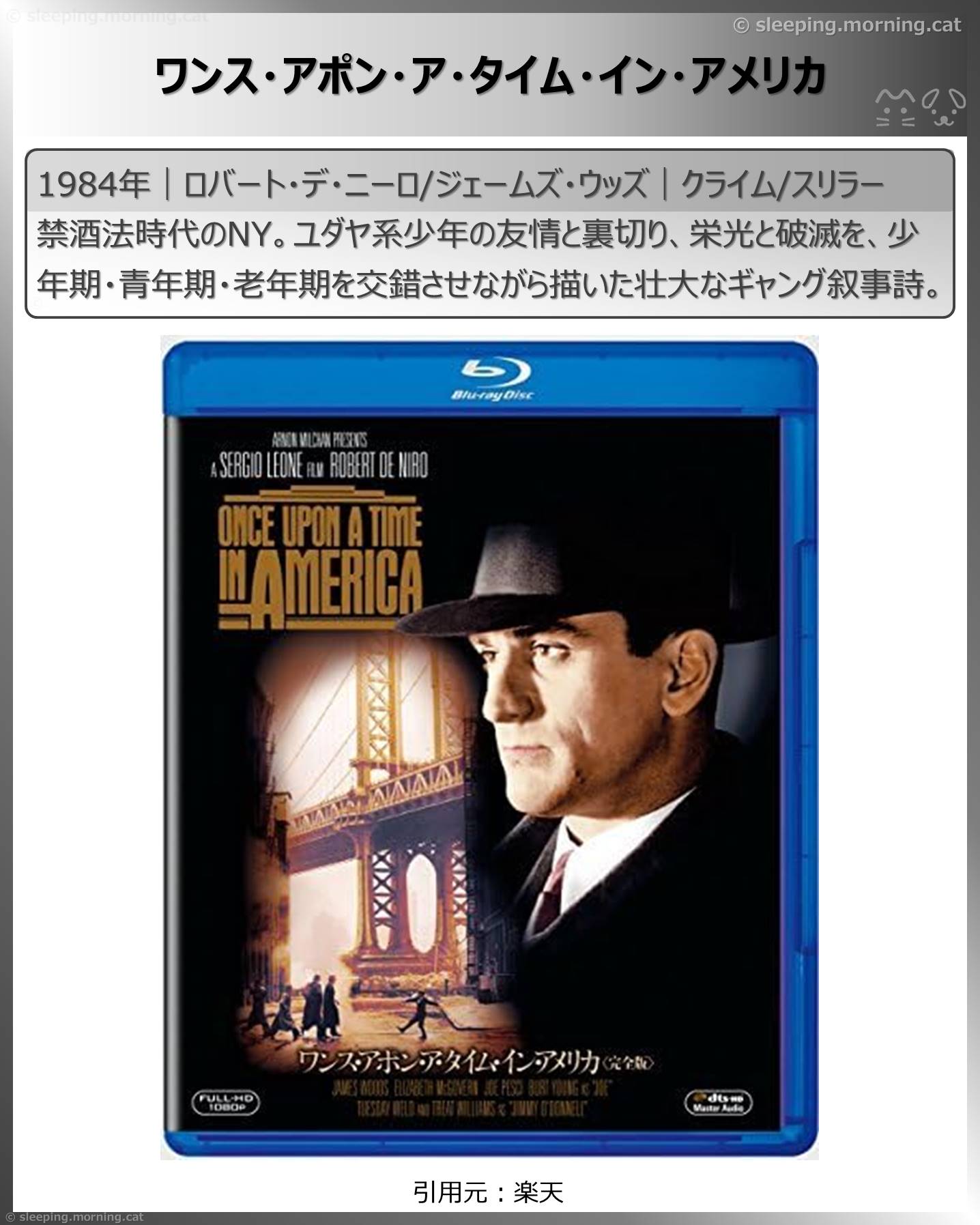 ロバート・デ・ニーロ：ワンス・アポン・ア・タイム・イン・アメリカ