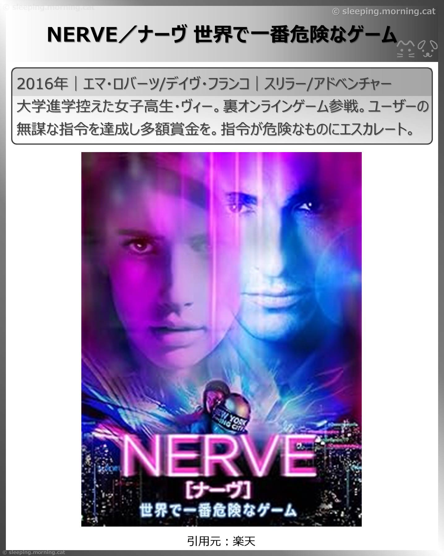 なからはじまるタイトル：NERVE／ナーヴ世界で一番危険なゲーム