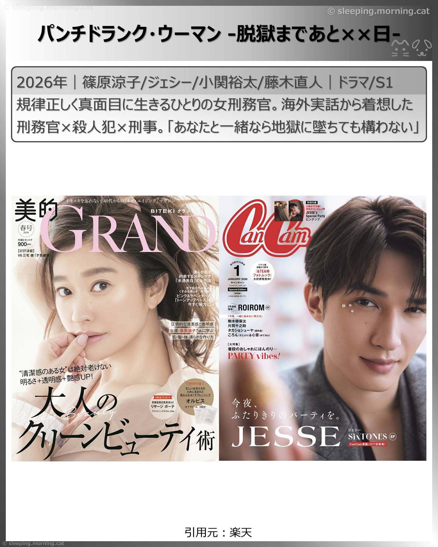 2026年1月スタート新ドラマ：パンチドランク・ウーマン‐脱獄まであと××日‐