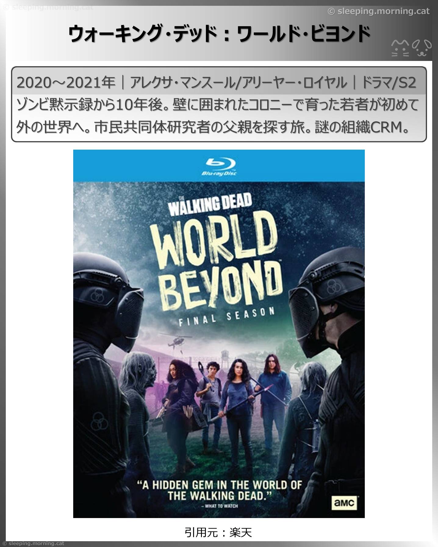 アマプラ見放題海外ドラマ：ウォーキング・デッド:ワールド・ビヨンド