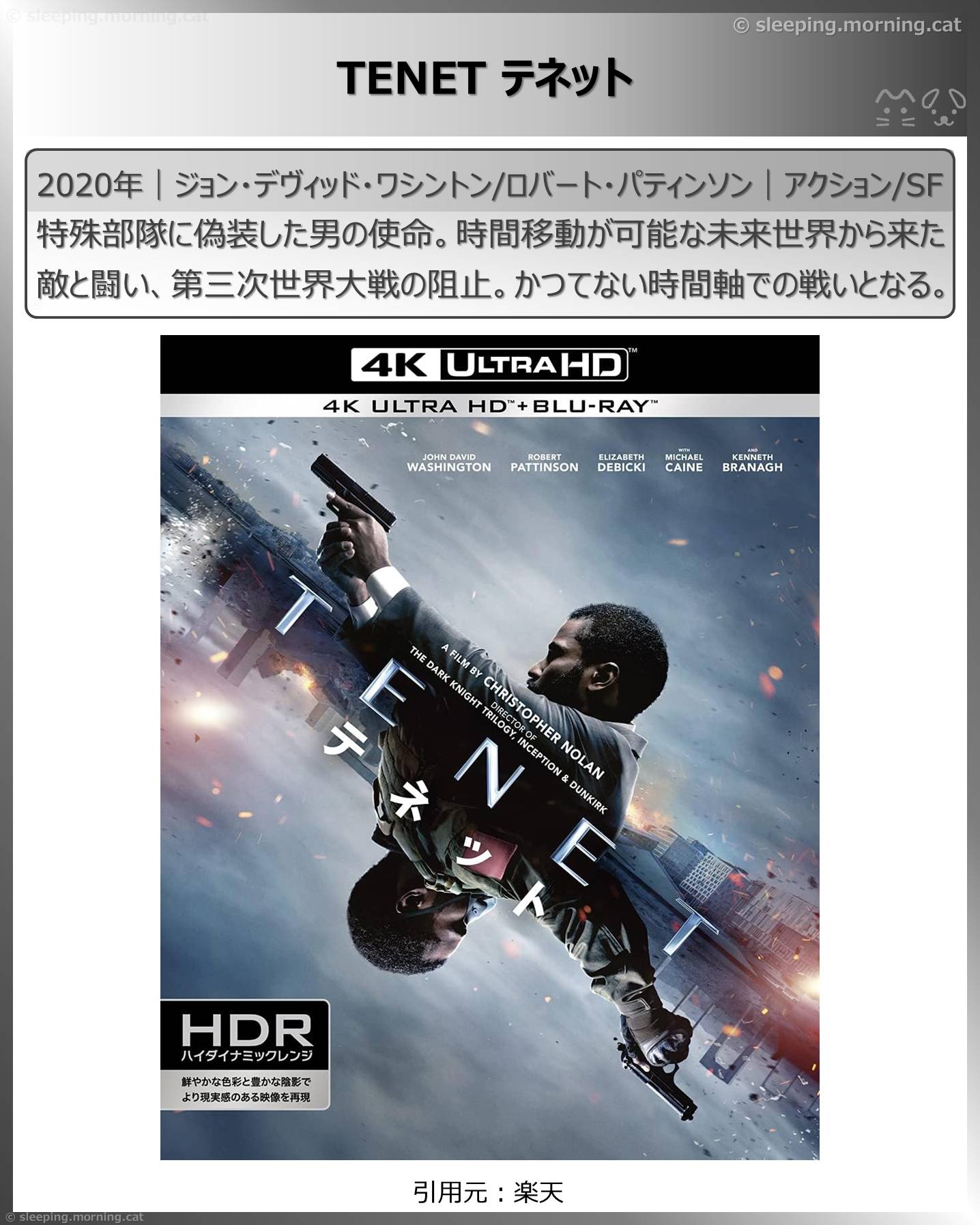 タイムトラベル映画：TENET テネット