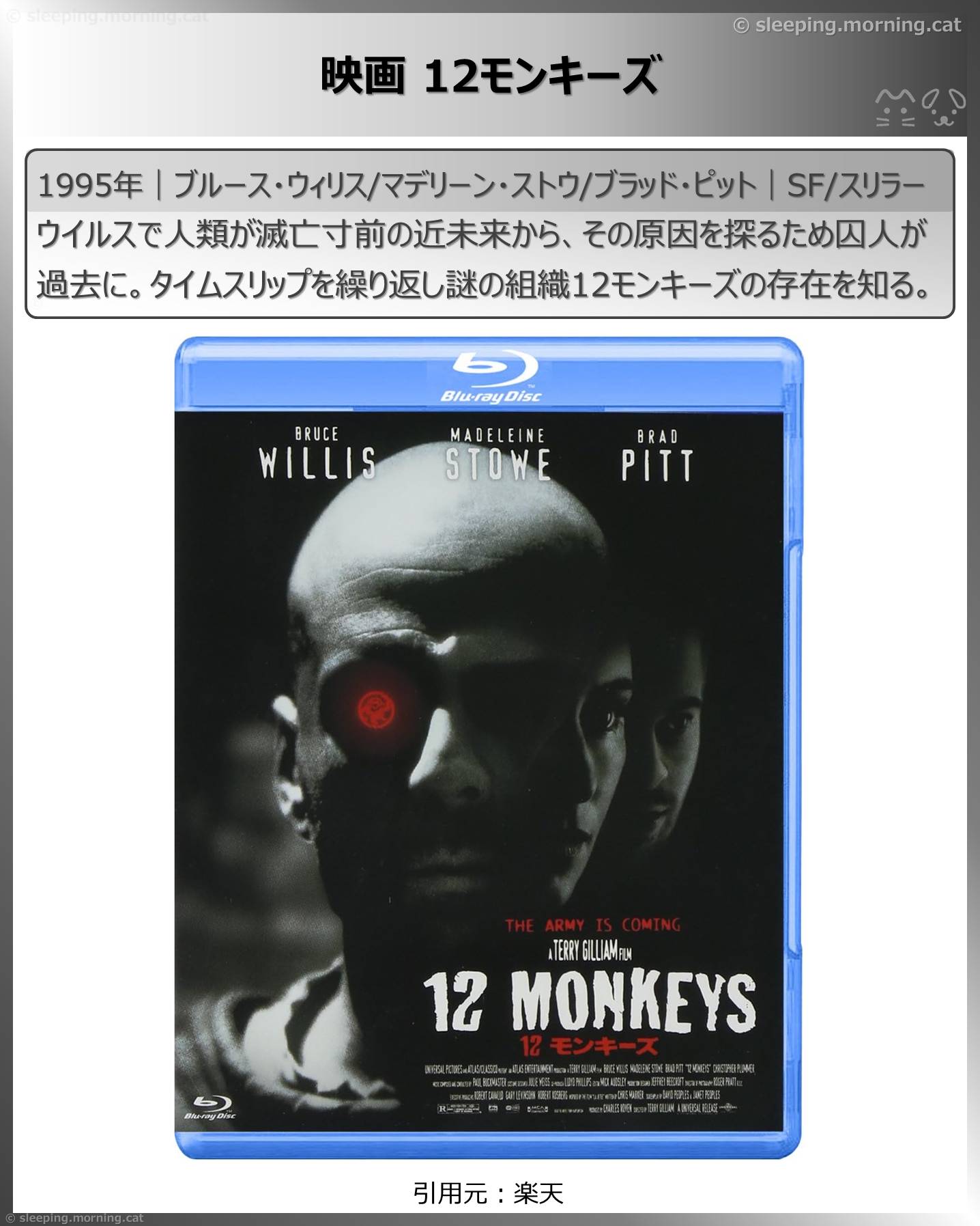 タイムトラベル映画：映画 12モンキーズ