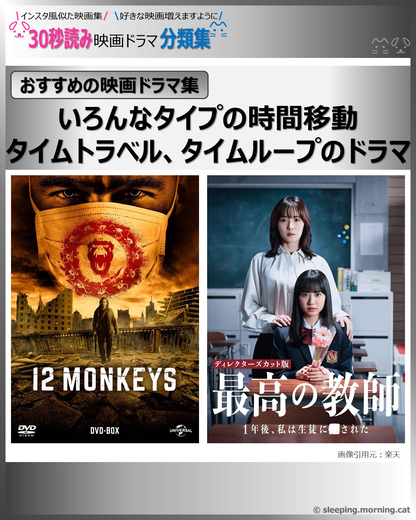 表紙：タイムトラベル、タイムループのドラマ