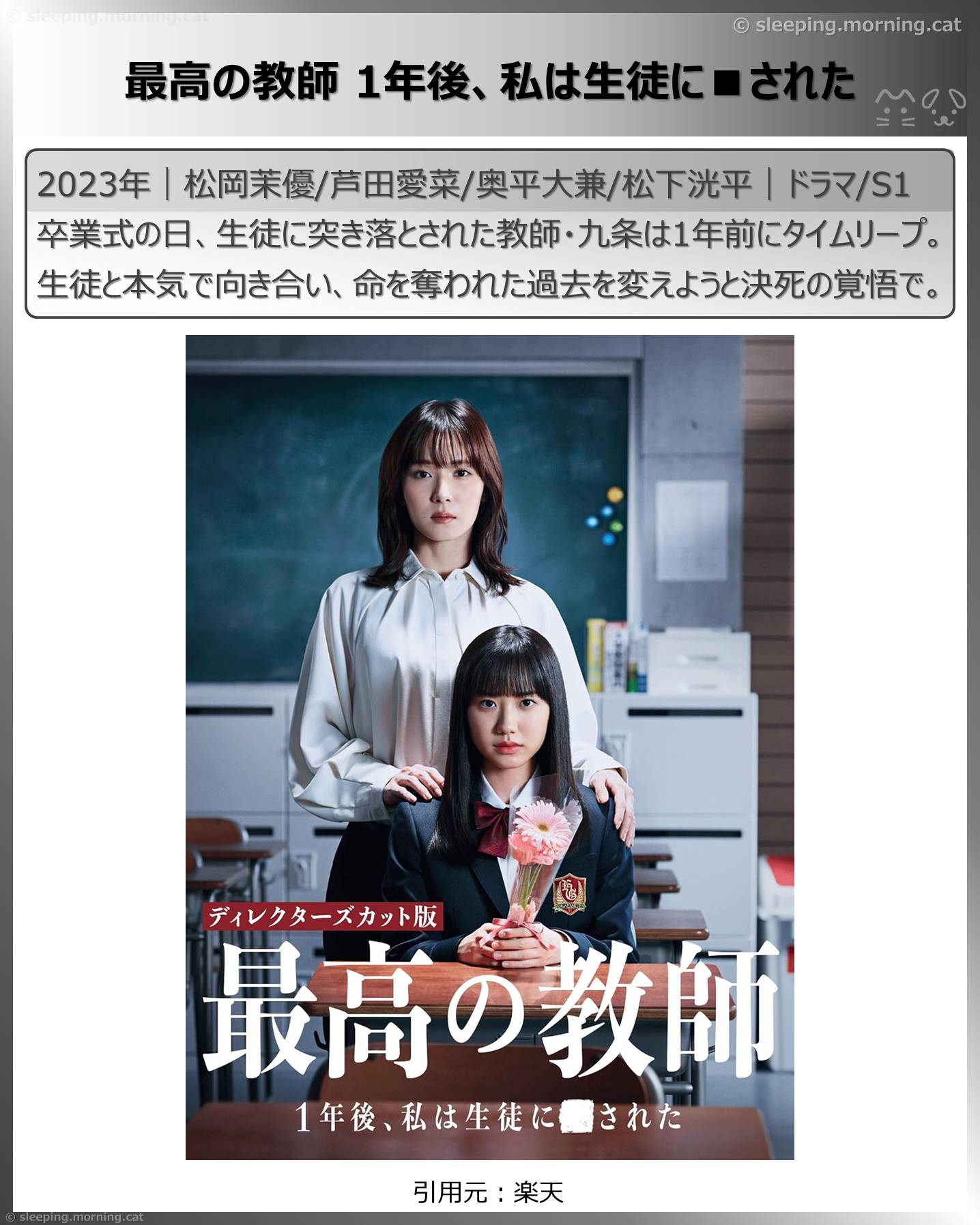 タイムトラベル、タイムループのドラマ：最高の教師1年後、私は生徒に■された