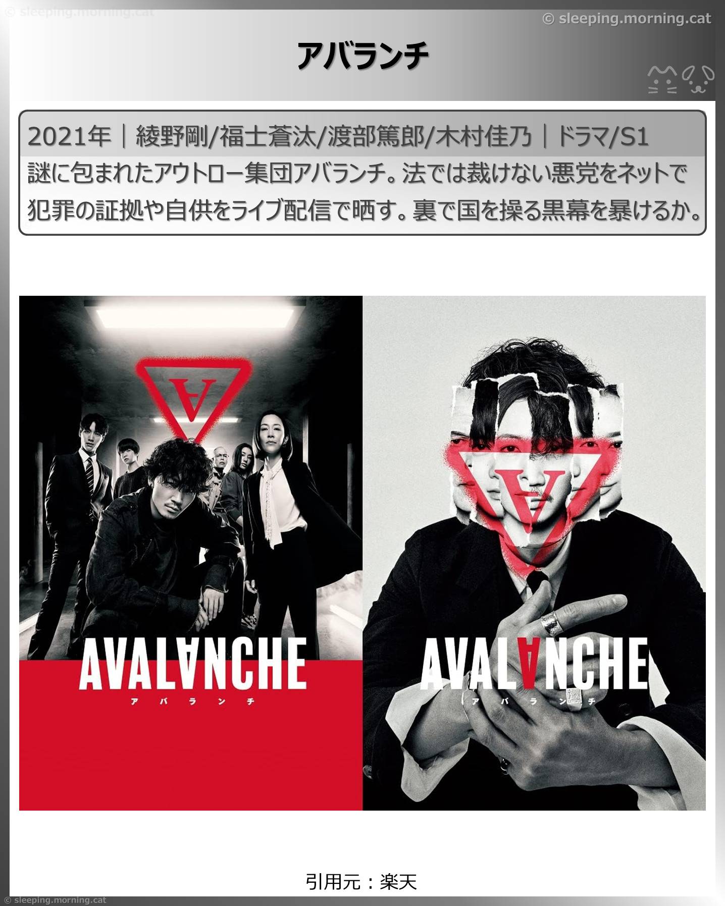 アアマプラ見放題シリアス系・サスペンス系ドラマ2026年1月：アバランチ