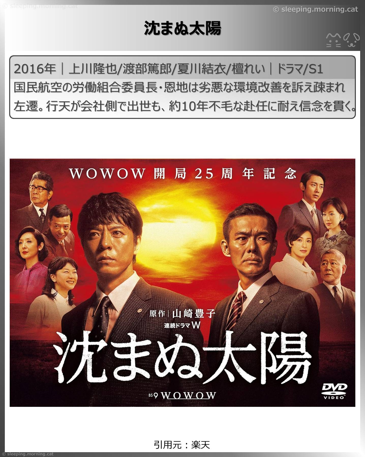 アアマプラ見放題シリアス系・サスペンス系ドラマ2026年1月：沈まぬ太陽