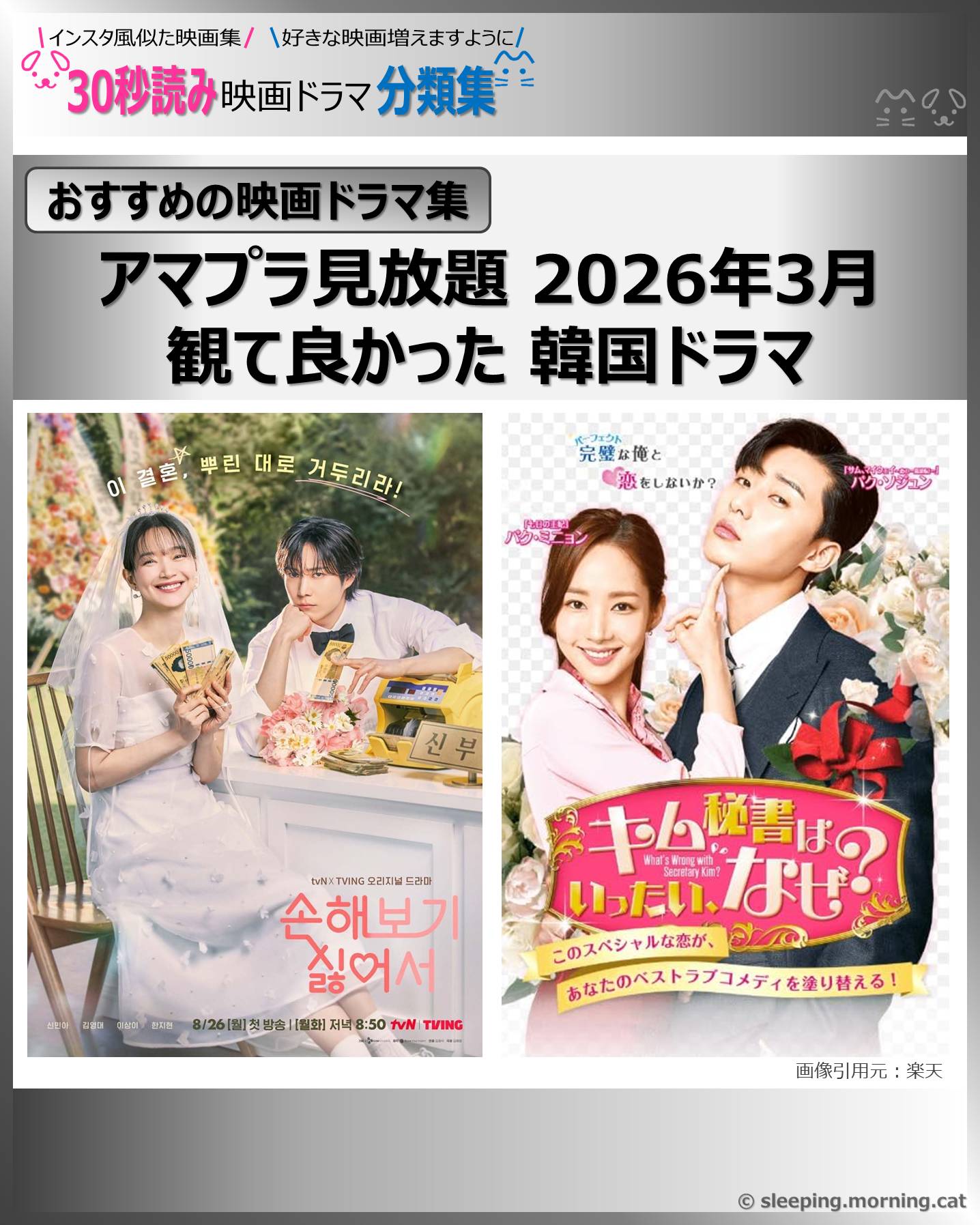 表紙：アマプラ見放題韓国ドラマ