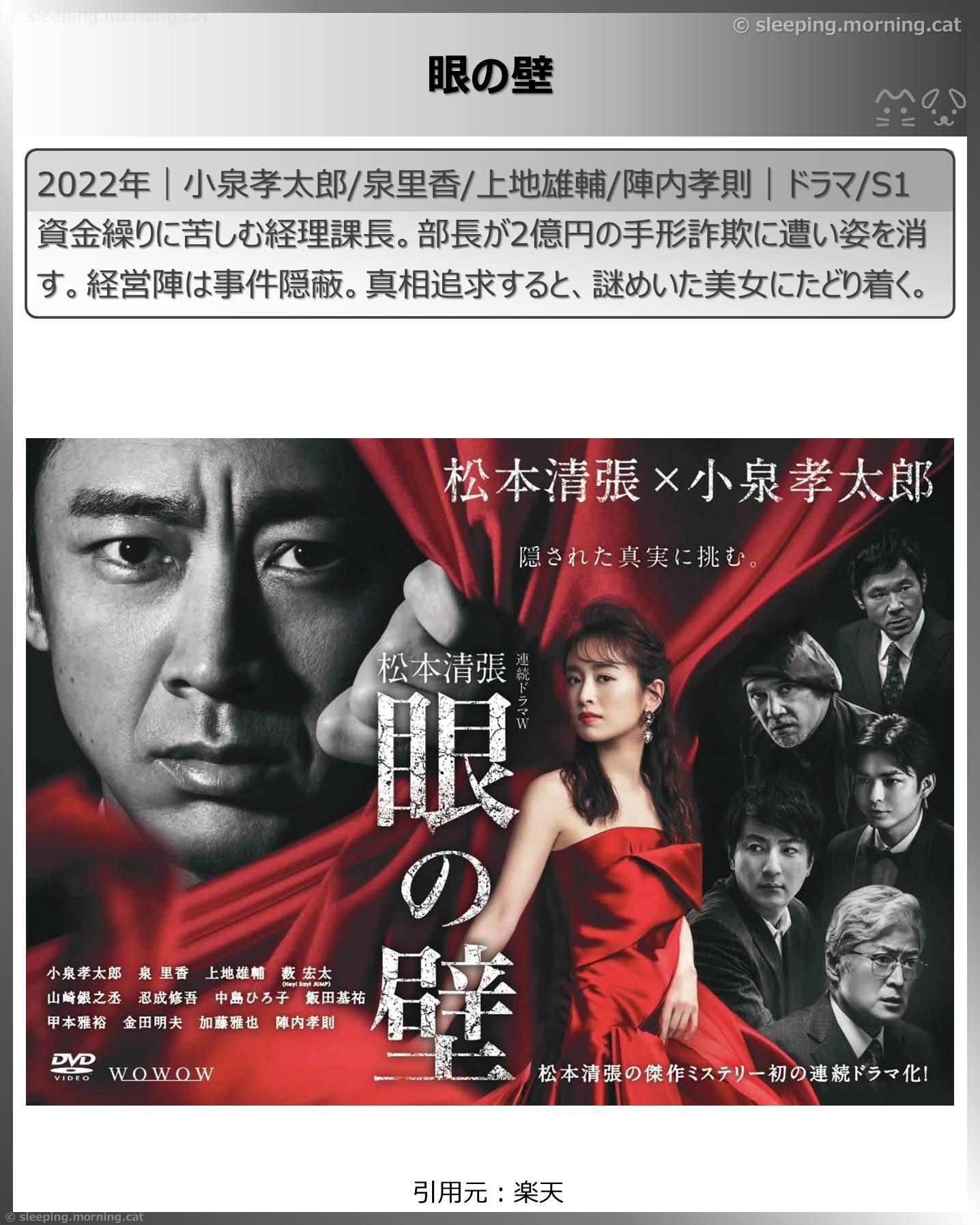 アマプラ見放題シリアス系国内ドラマ：眼の壁