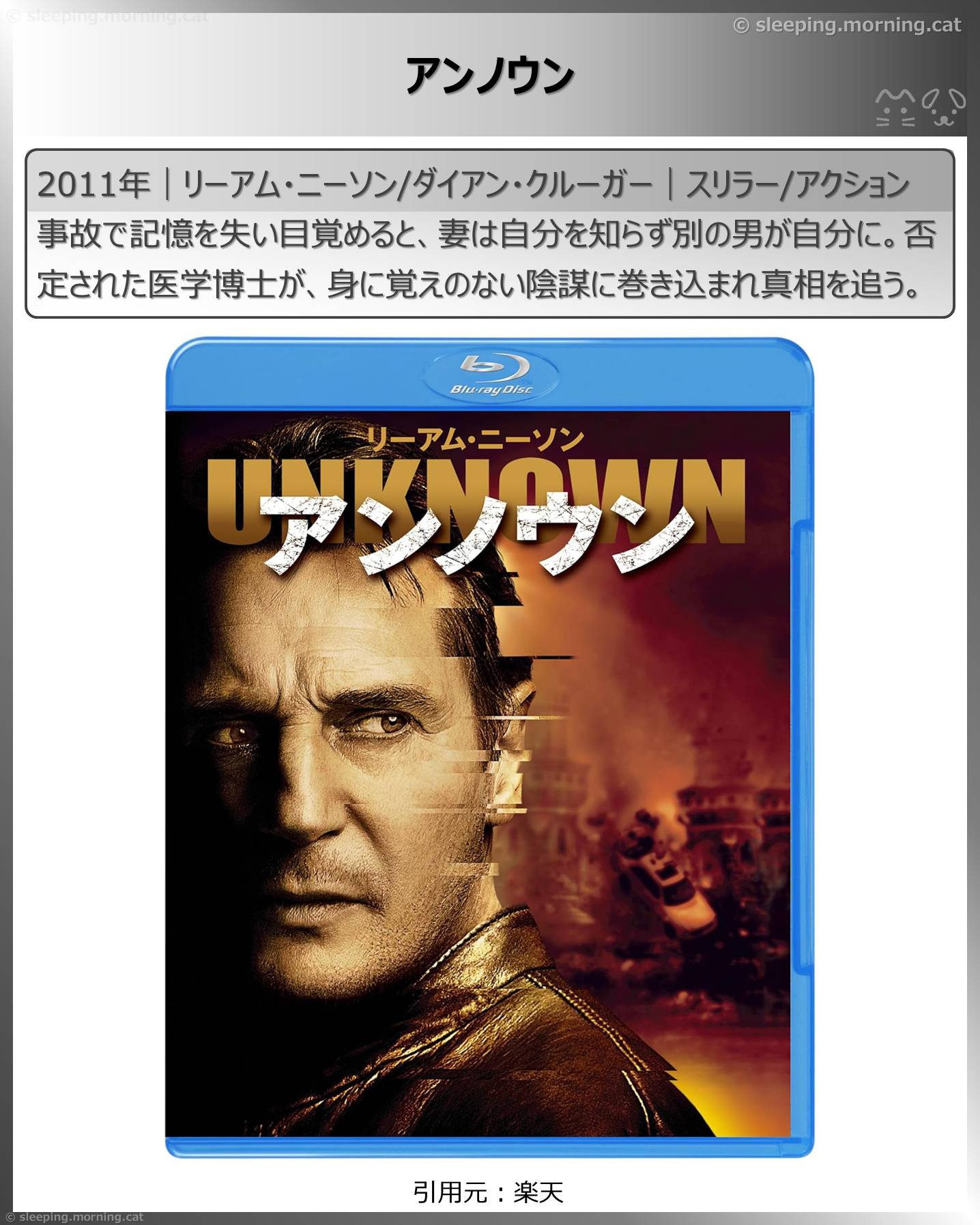 リーアム・ニーソン：アンノウン