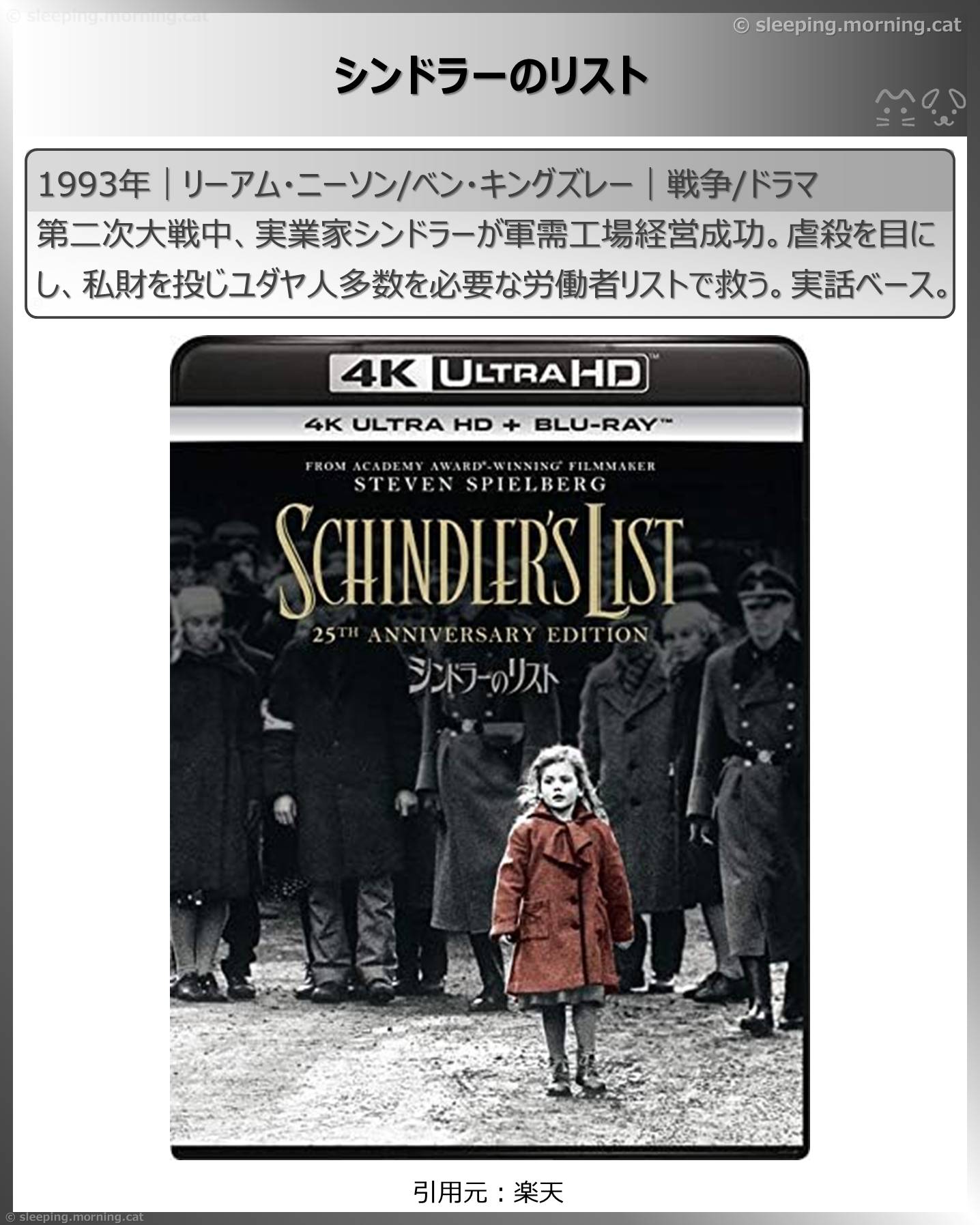 リーアム・ニーソン：シンドラーのリスト