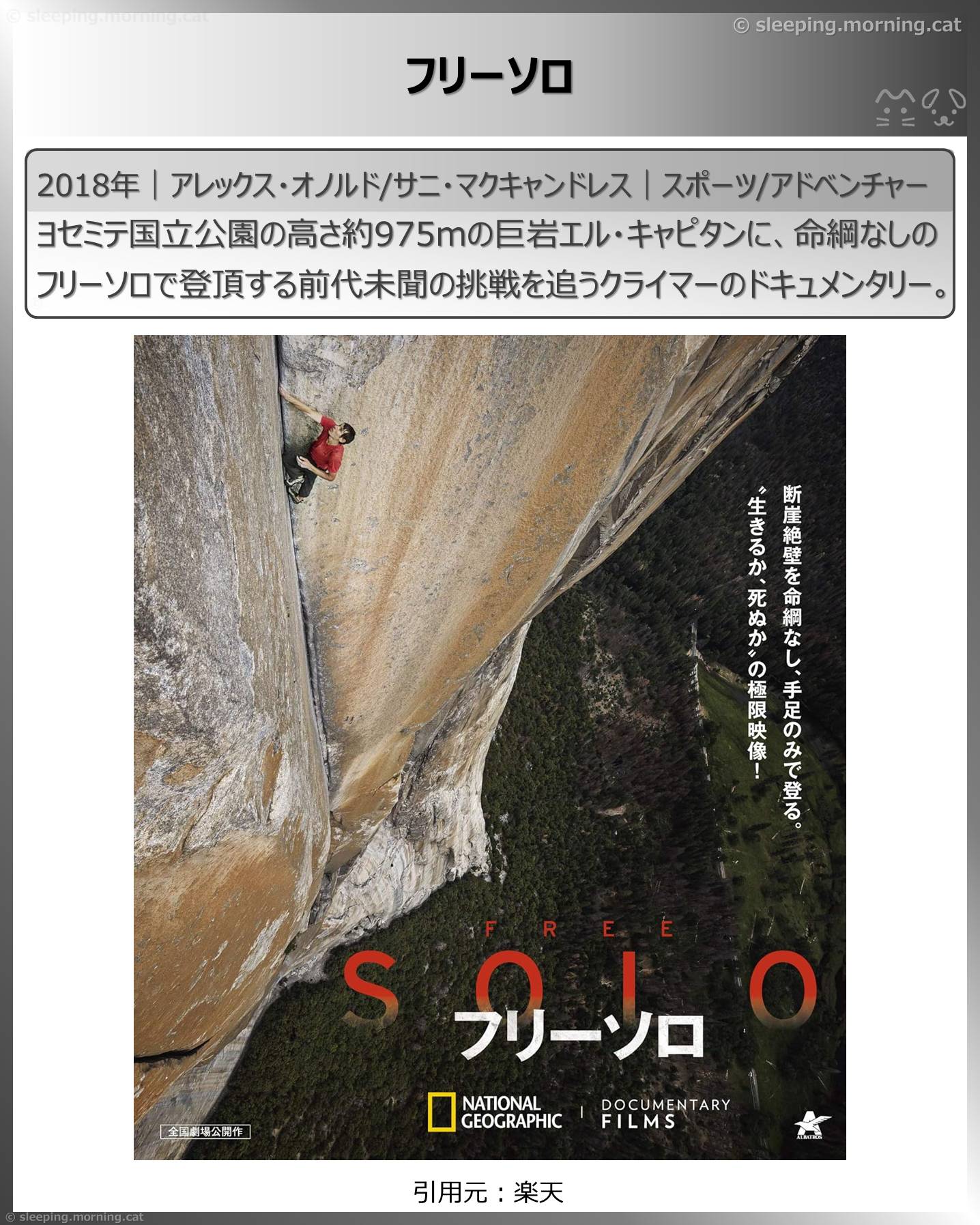 高所恐怖症は閲覧注意：フリーソロ