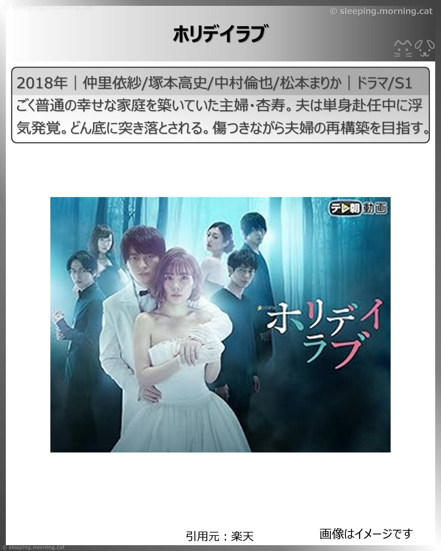 アマプラ恋愛系・結婚系国内ドラマ：ホリデイラブ